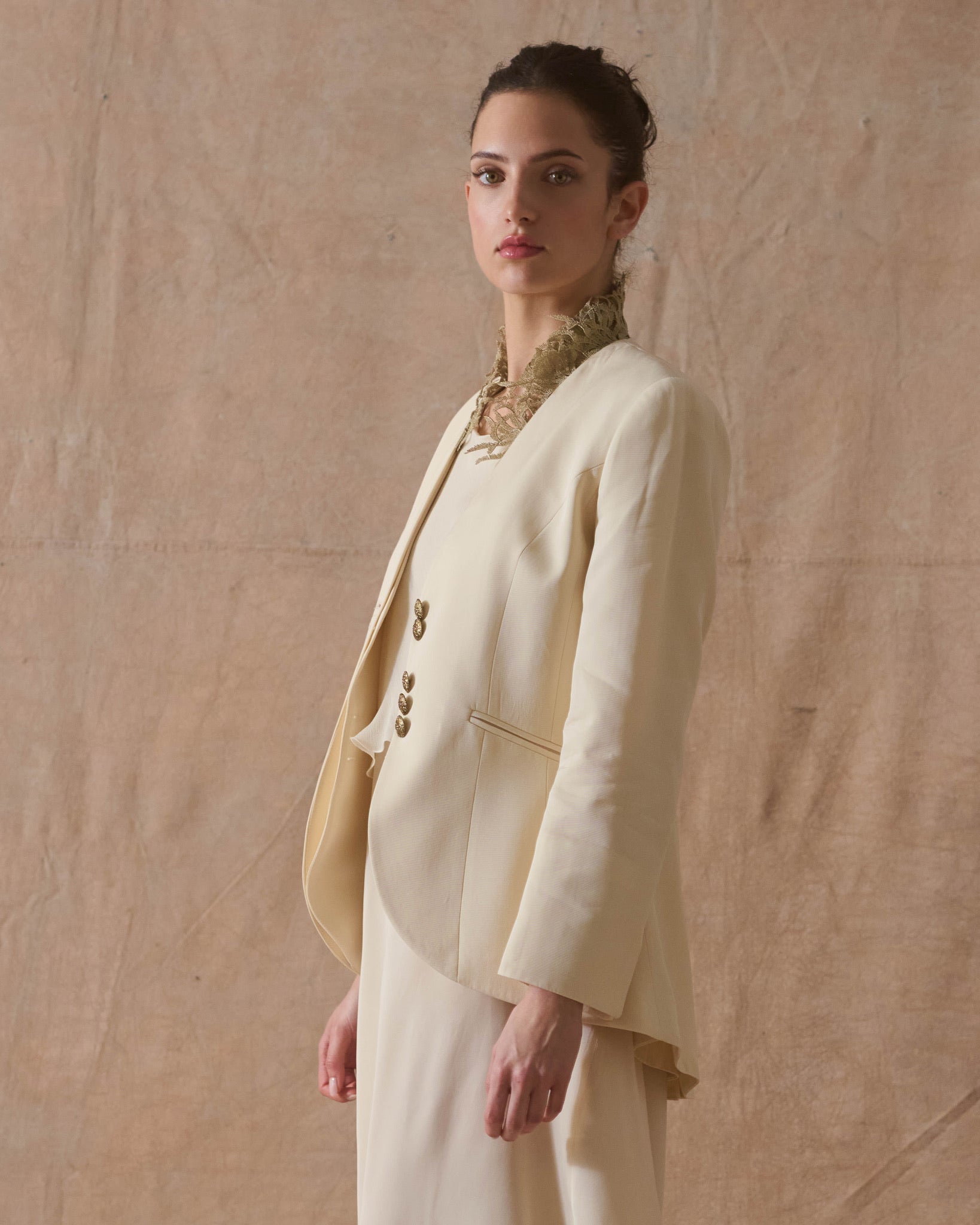 Chaqueta Cupro Noor - Vainilla