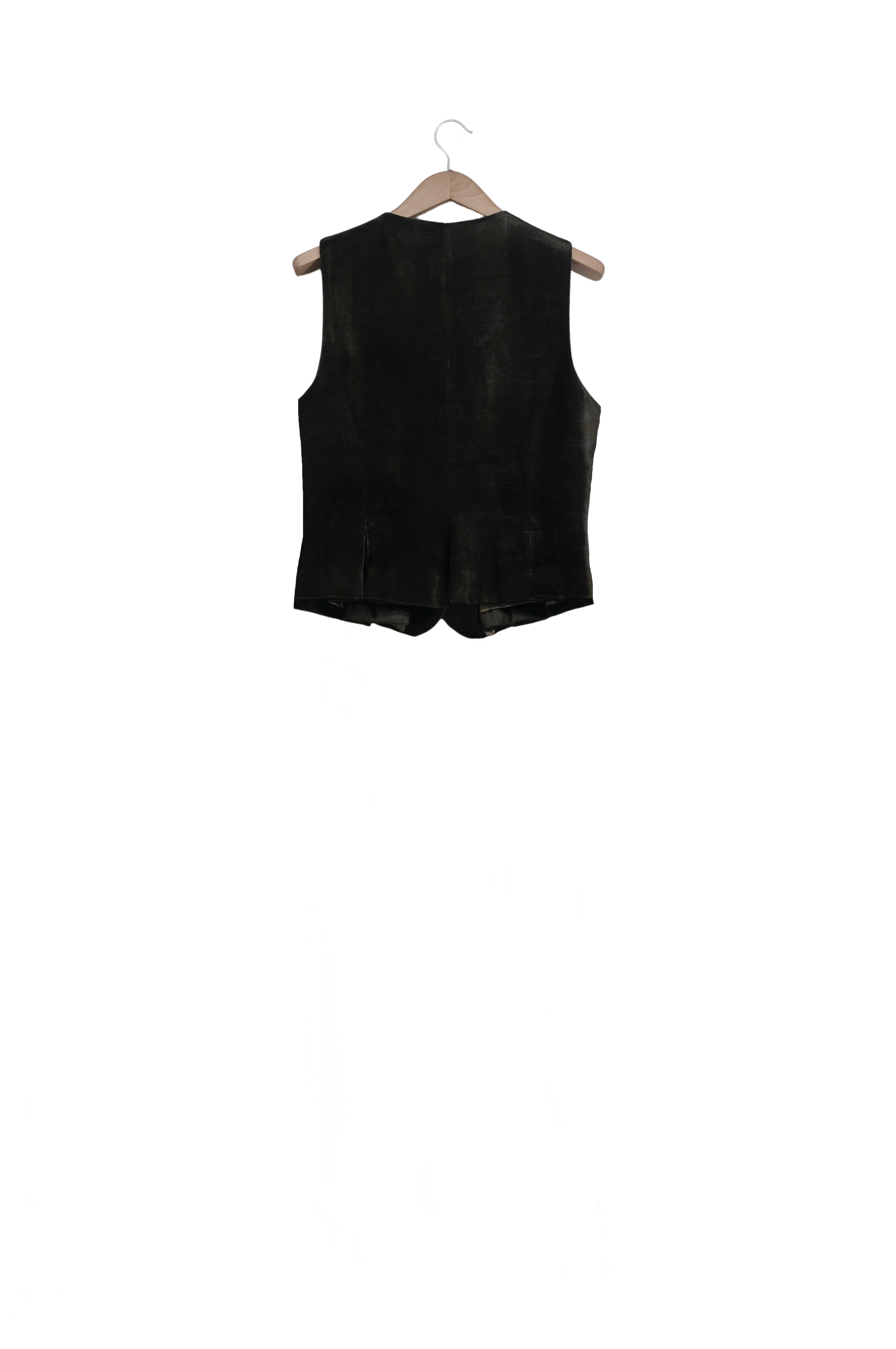 Silk Velvet Pleats Waistcoat - Print Rock