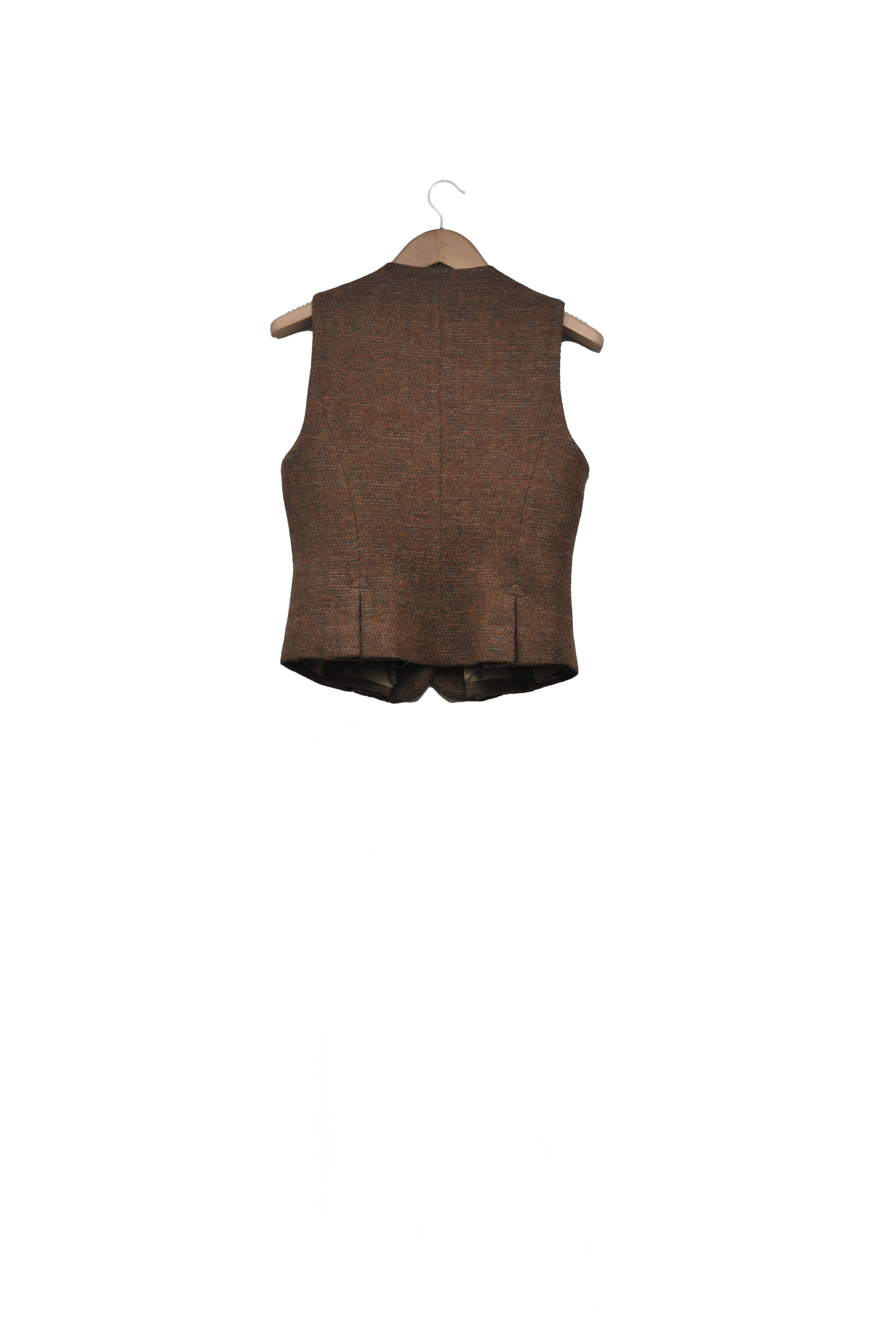 Tweed Knit Pleats Waistcoat