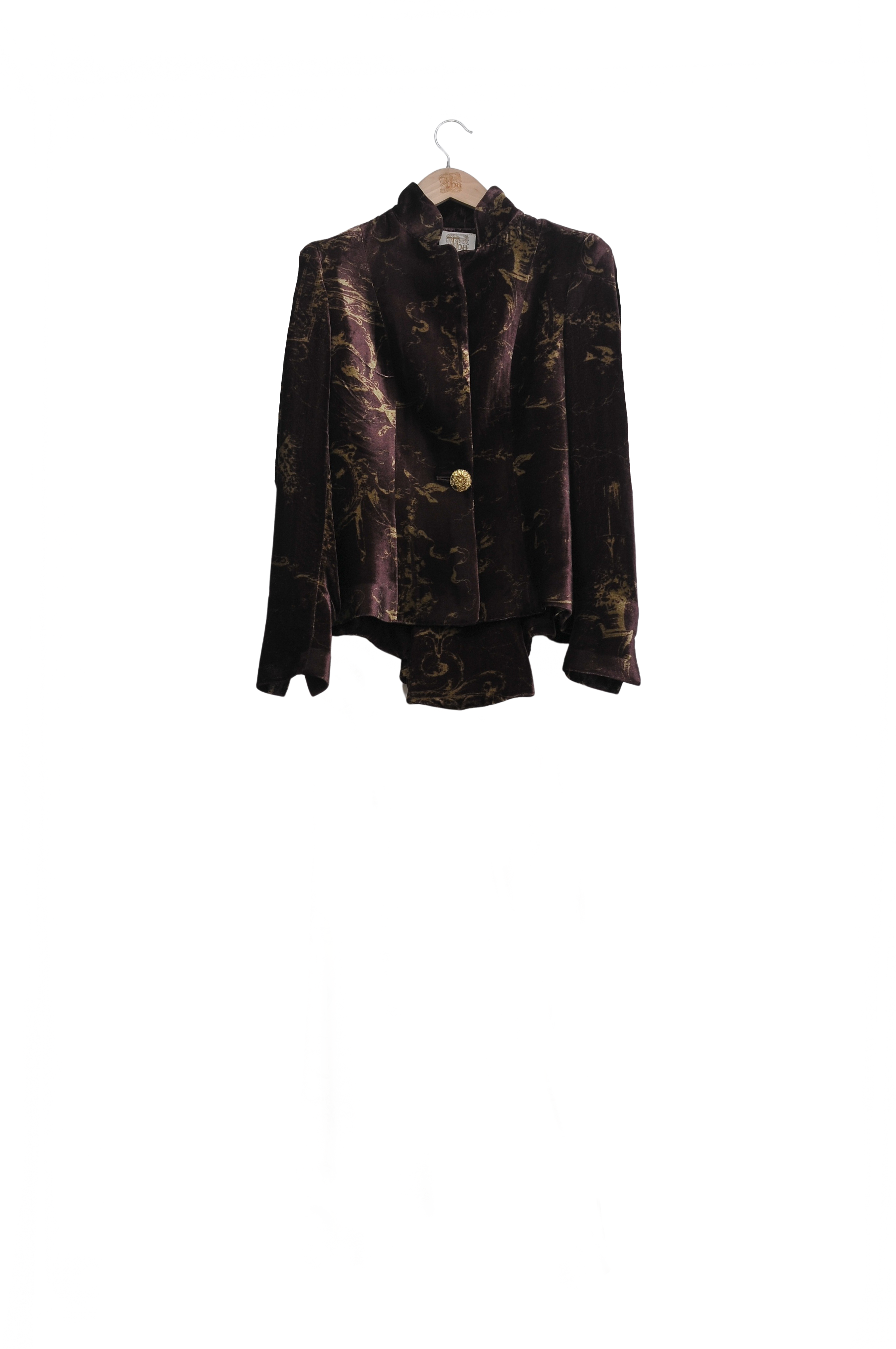 Silk Velvet Siena Jacket - Print Grape