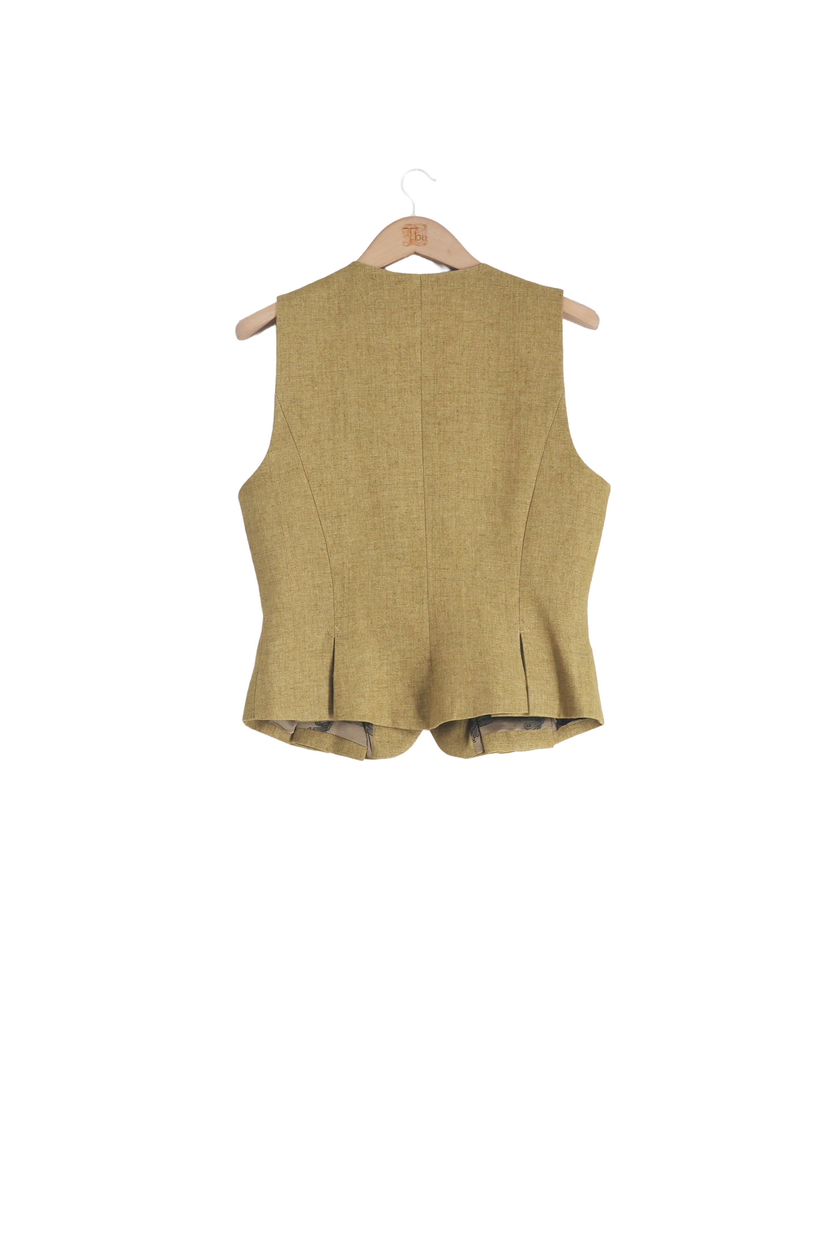Linen Pleats Vest - Sand