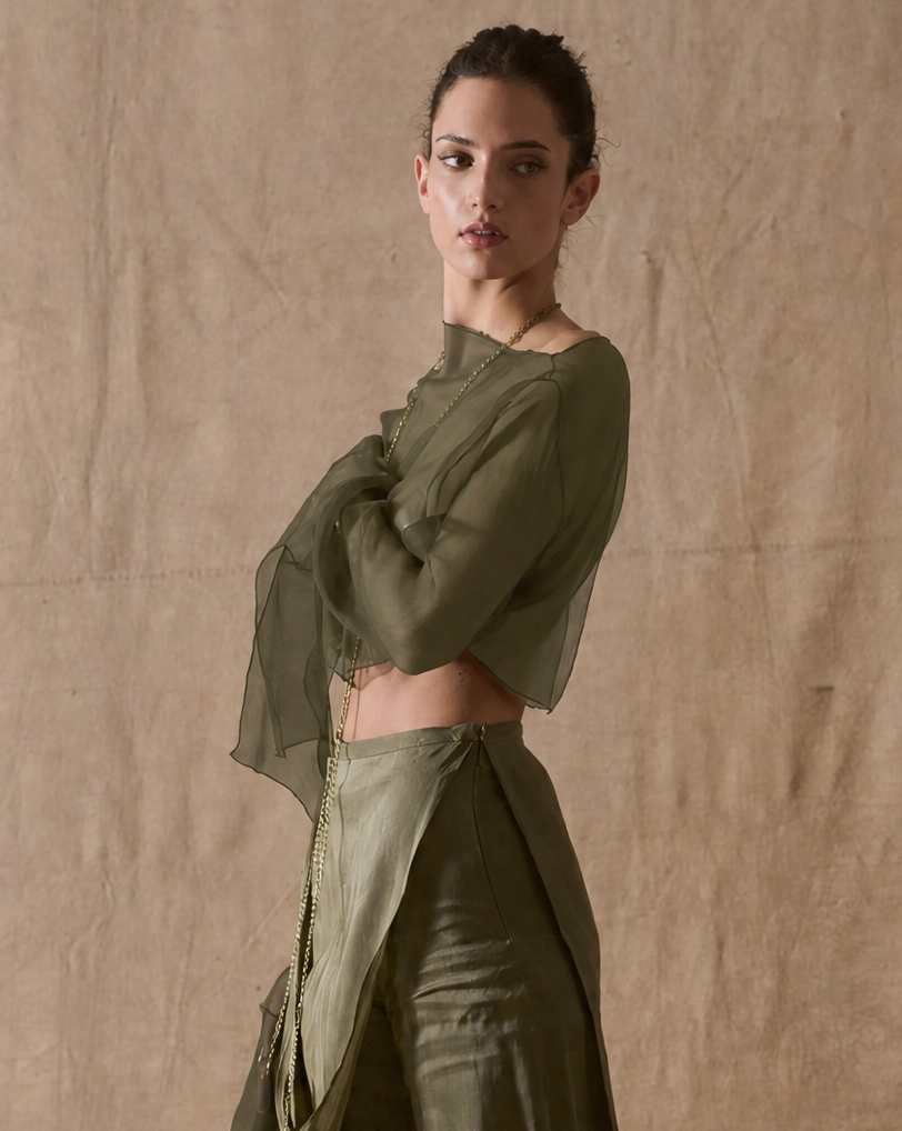 Blusa Gia en Gasa - Green Leaf