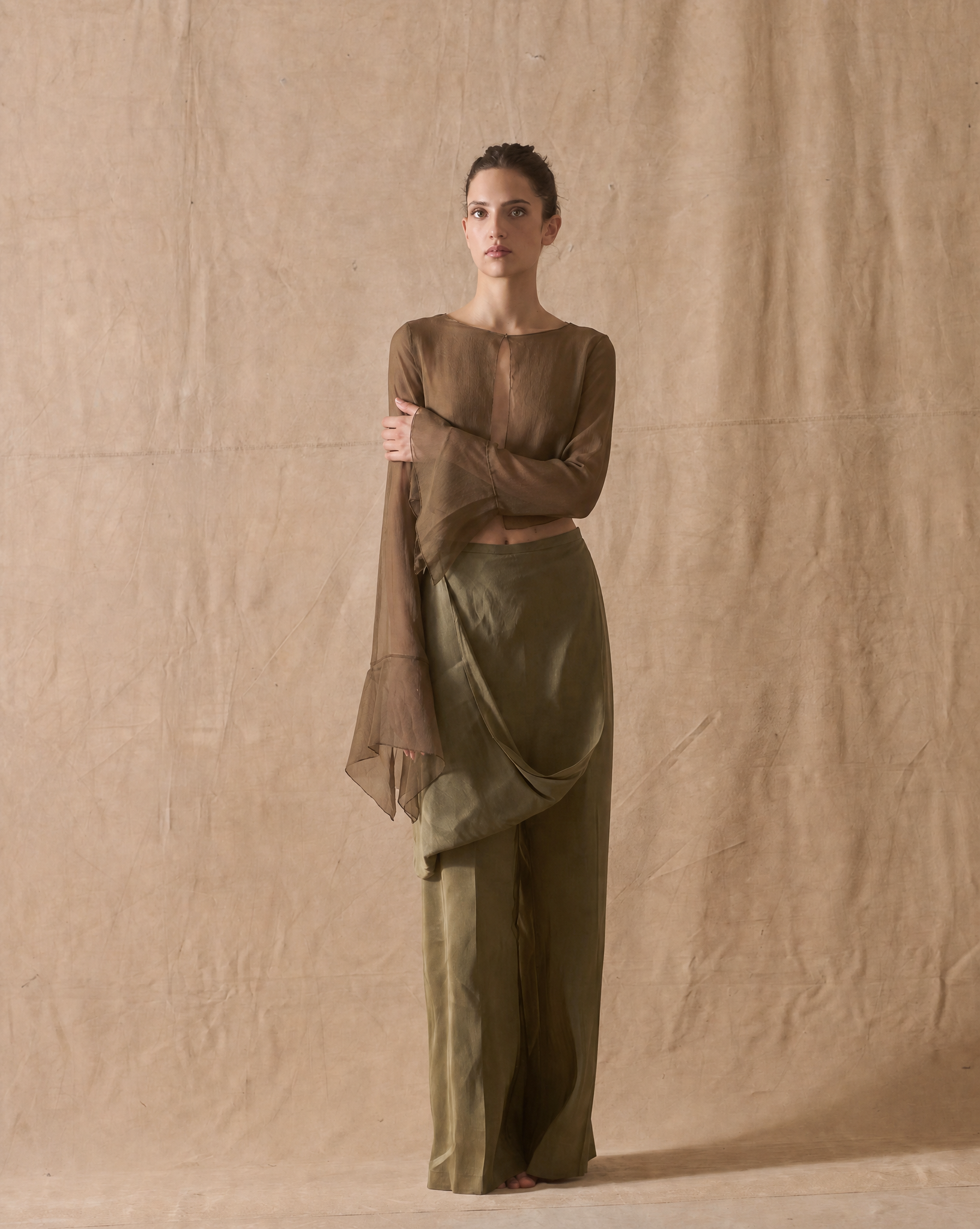 Blusa Gia en Gasa - Toffee
