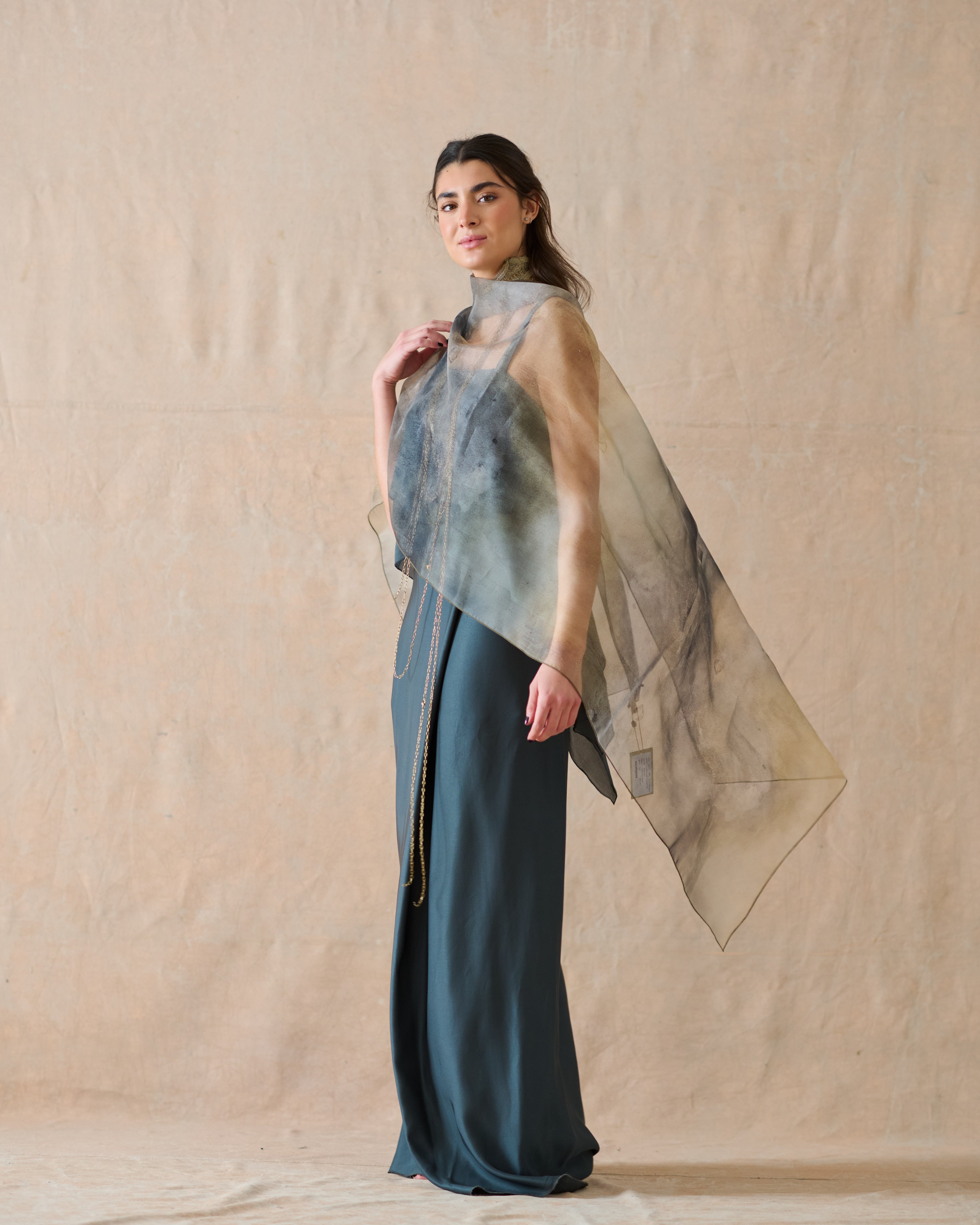 Falda Sharkskin Noor - Slate