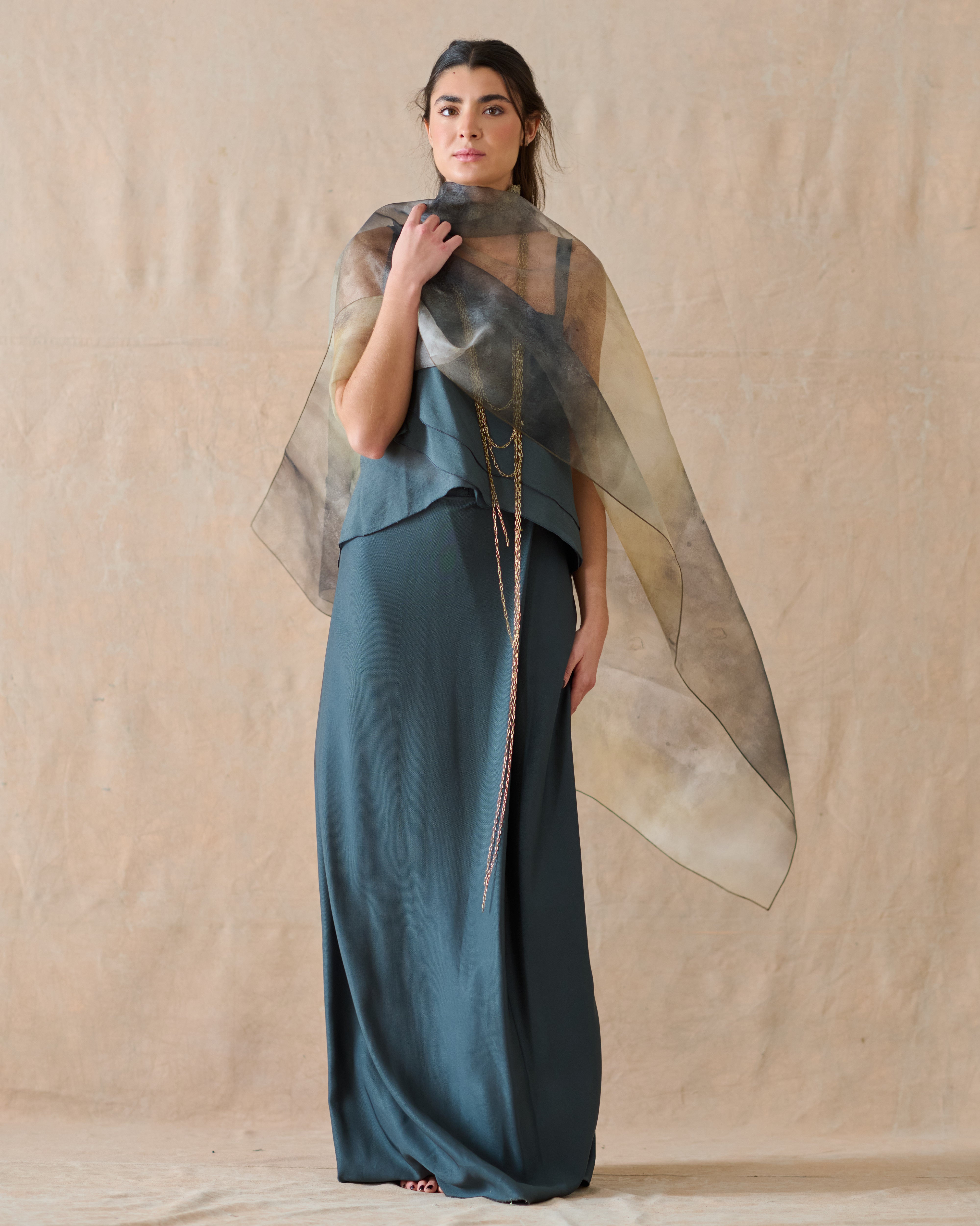 Falda Sharkskin Noor - Slate