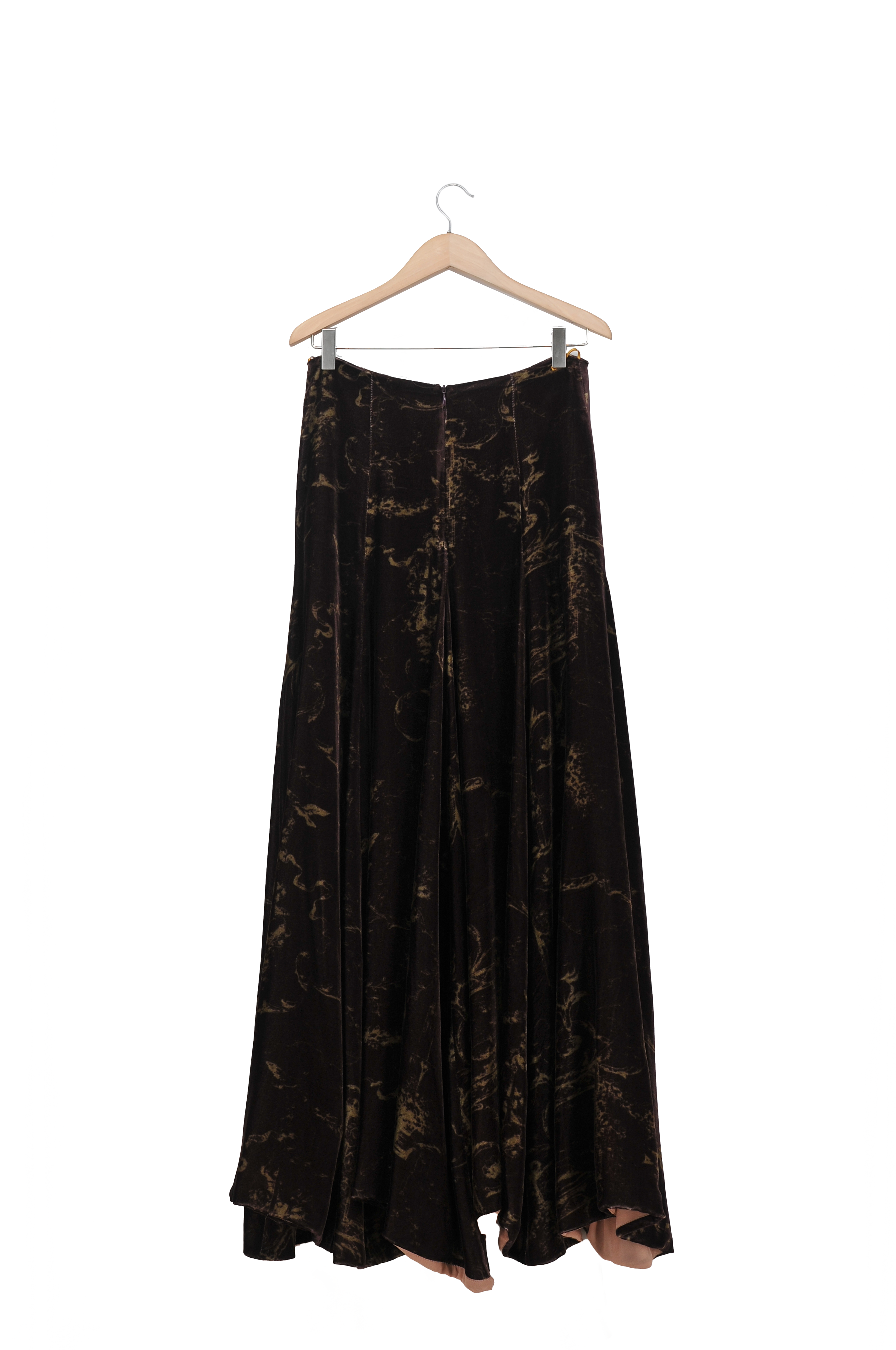 Silk Velvet Biella Skirt - Print Grape