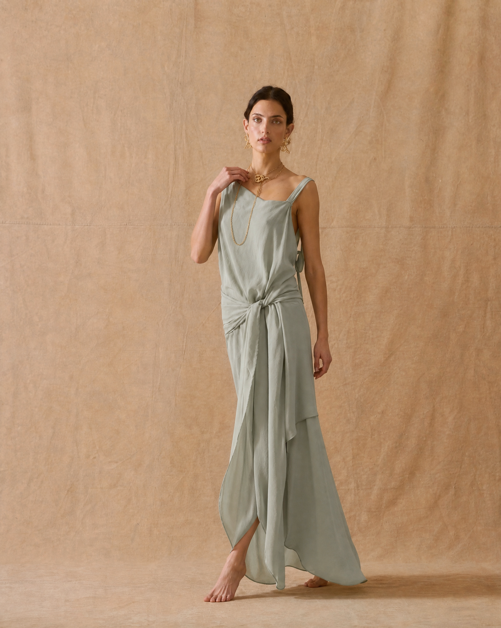 Fine Crepe Lia Dress - Mint