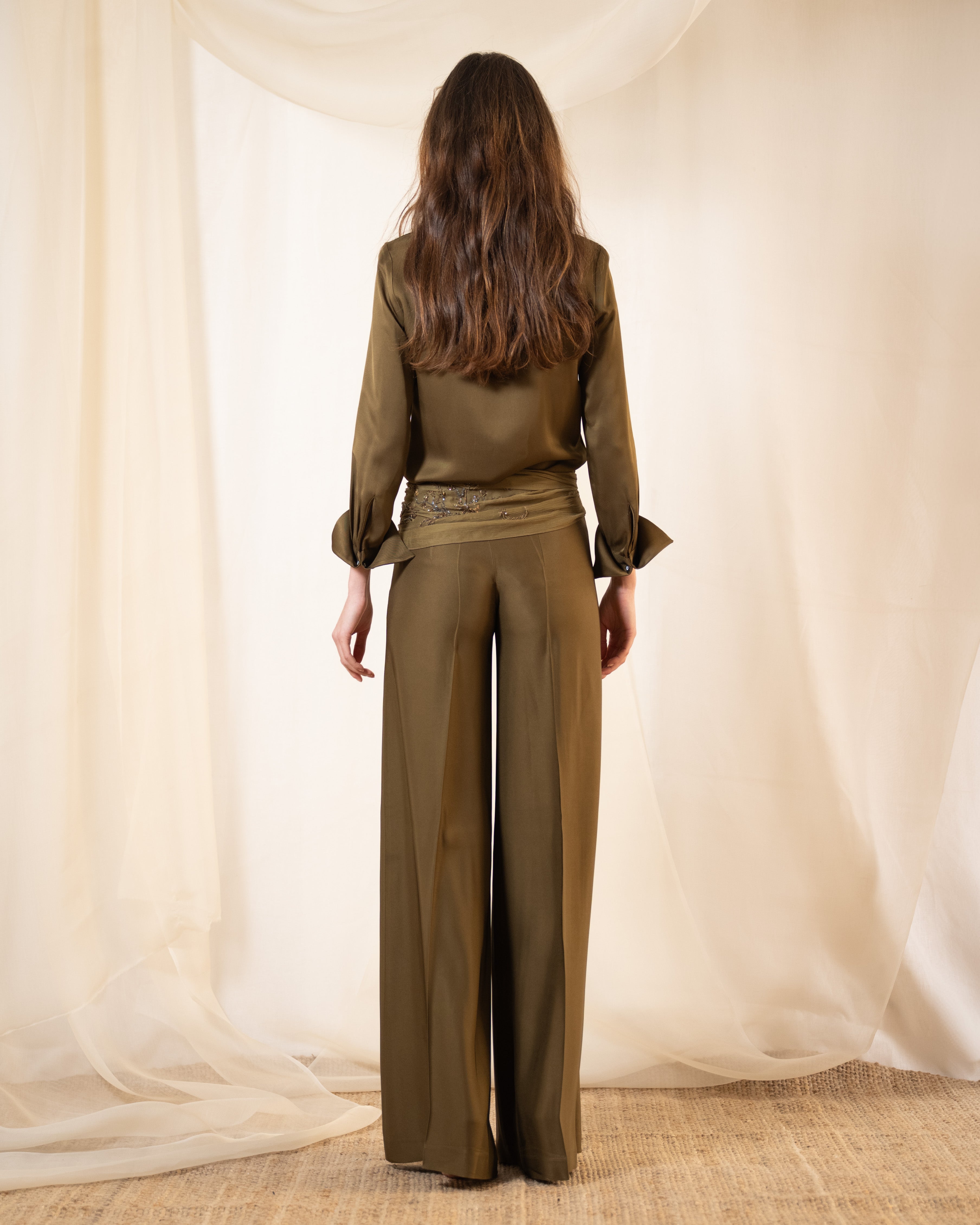 Sharkskin Maxi Pants