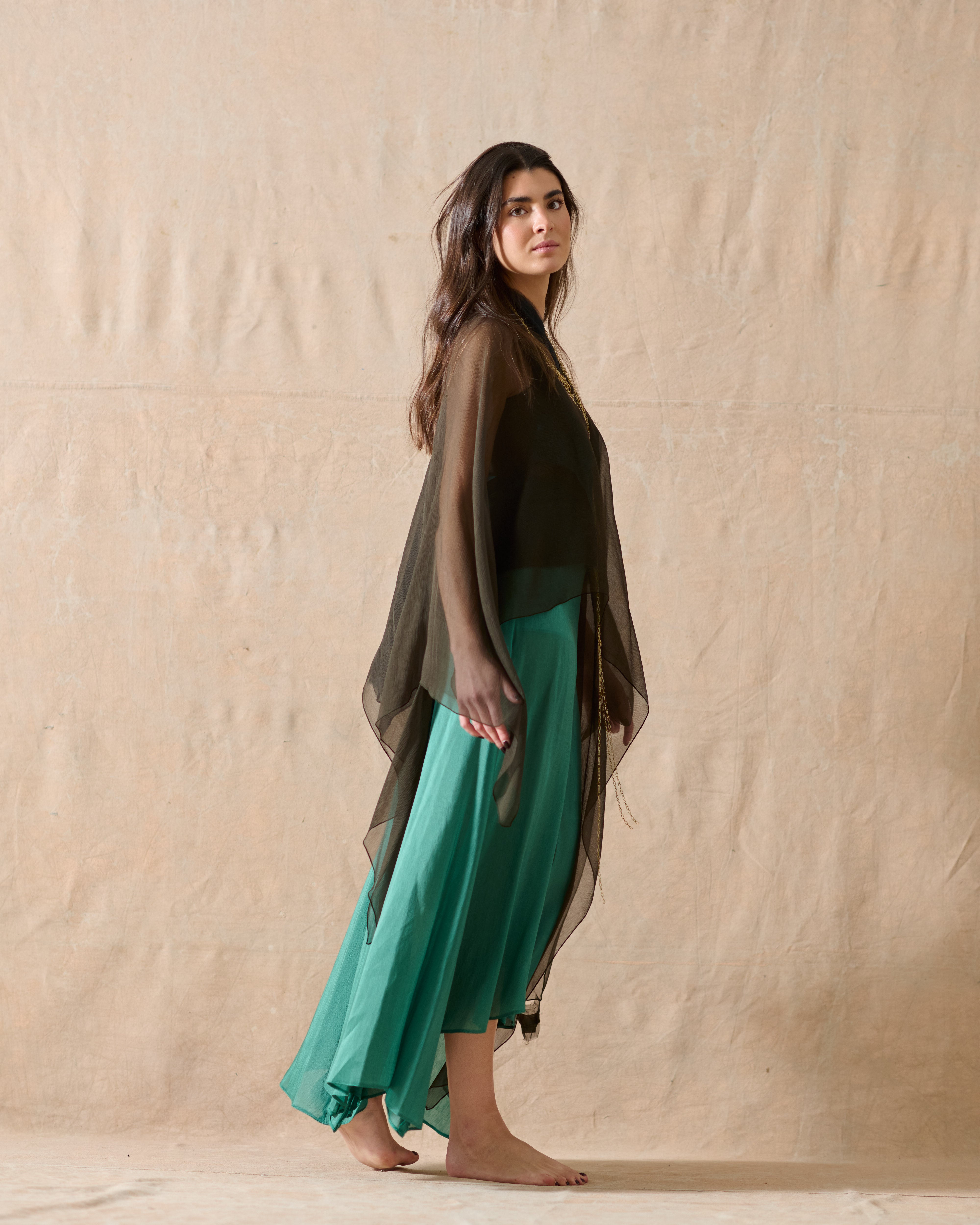 Chiffon T.ba Shawl - Hunting Green