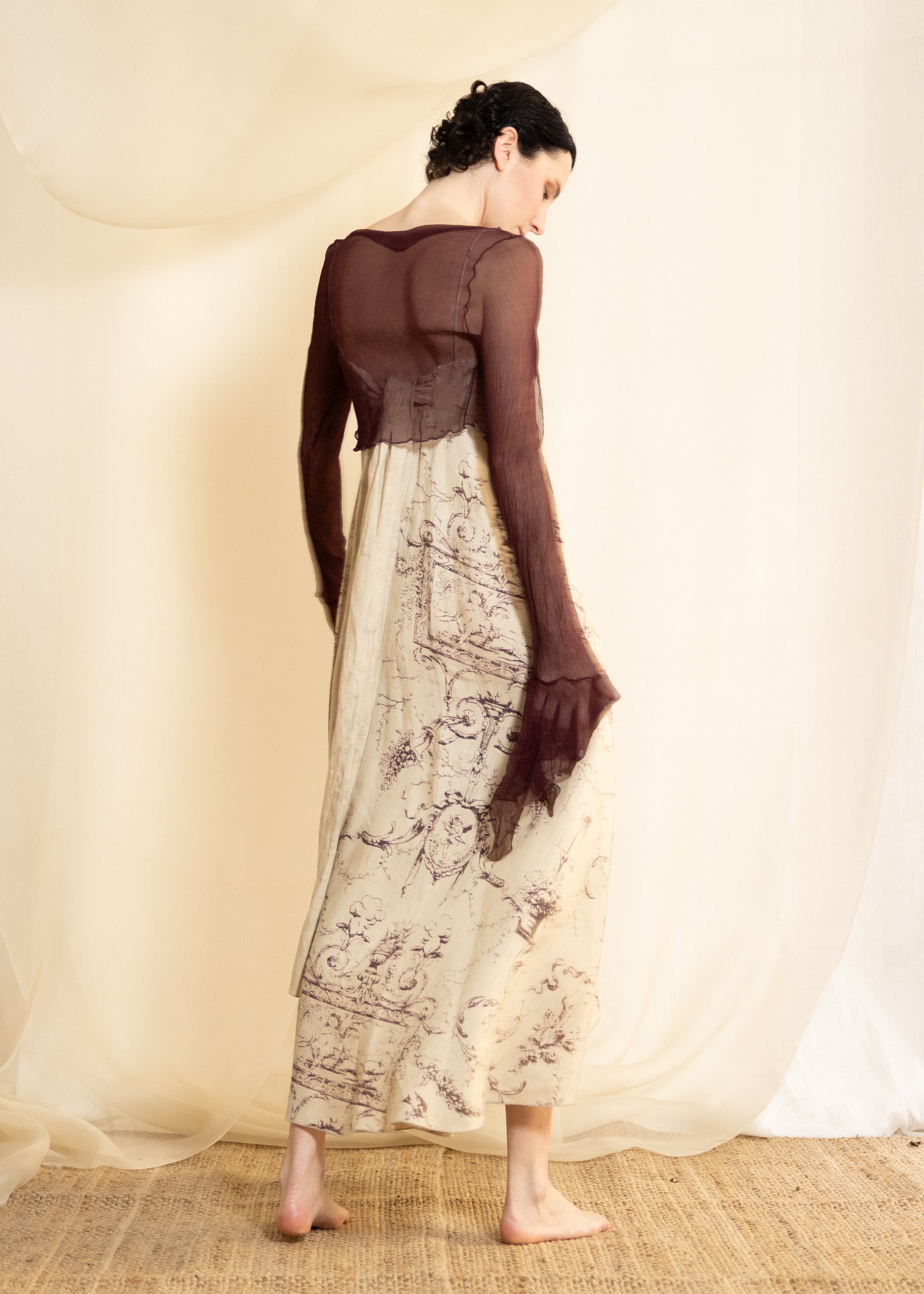 Linen Pen Dress - Aubergine