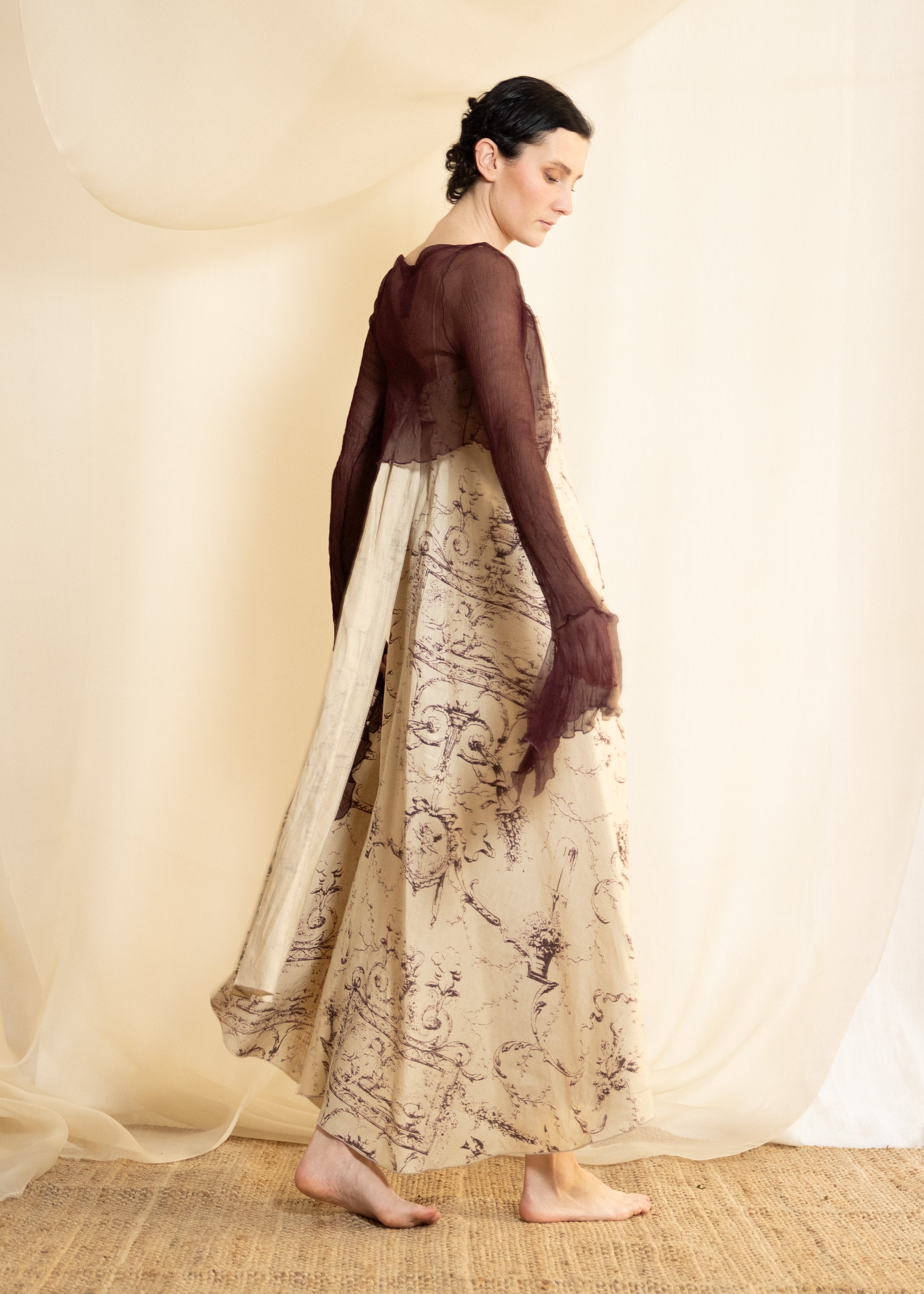 Linen Pen Dress - Aubergine