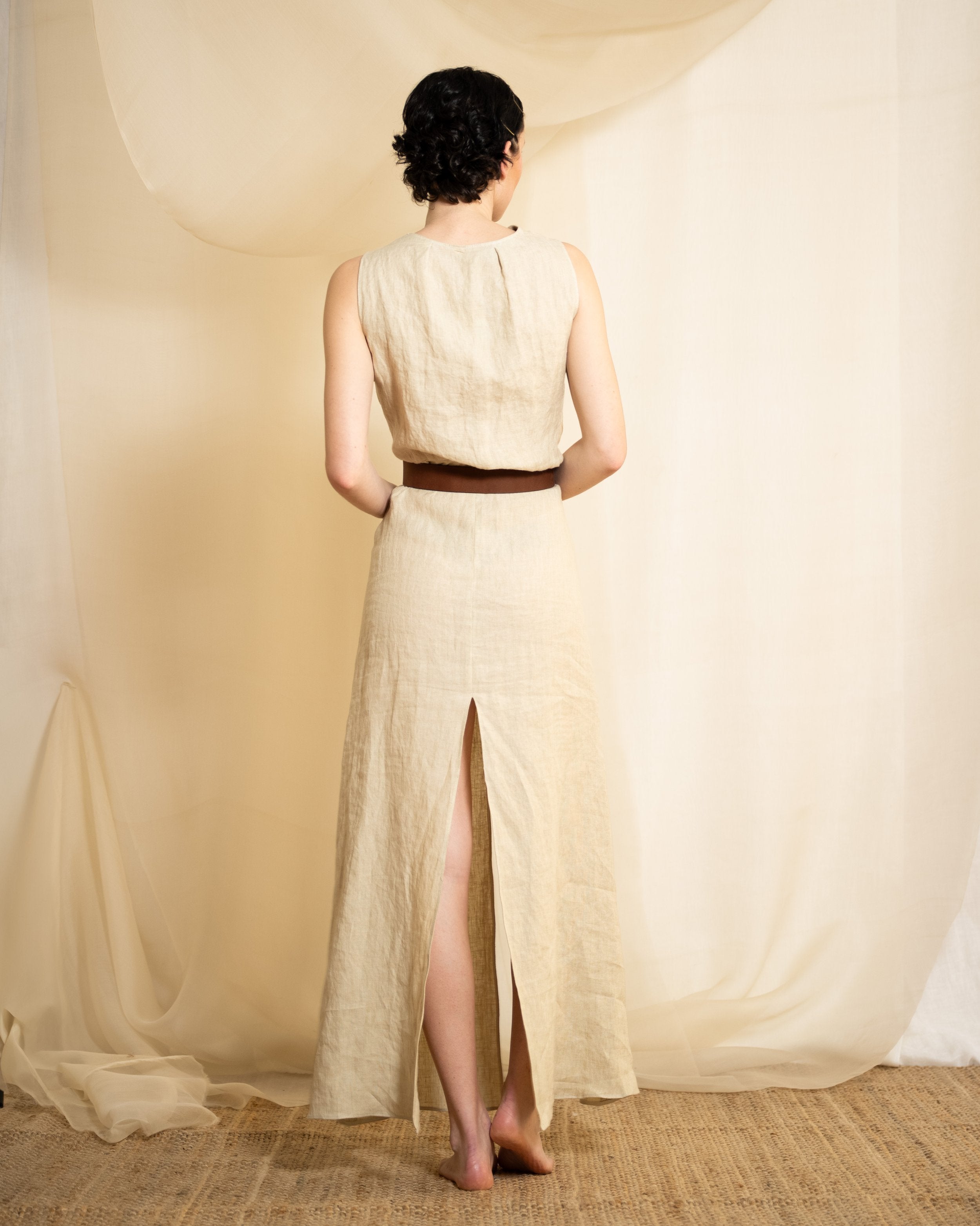 Linen Toscana Dress - Stone