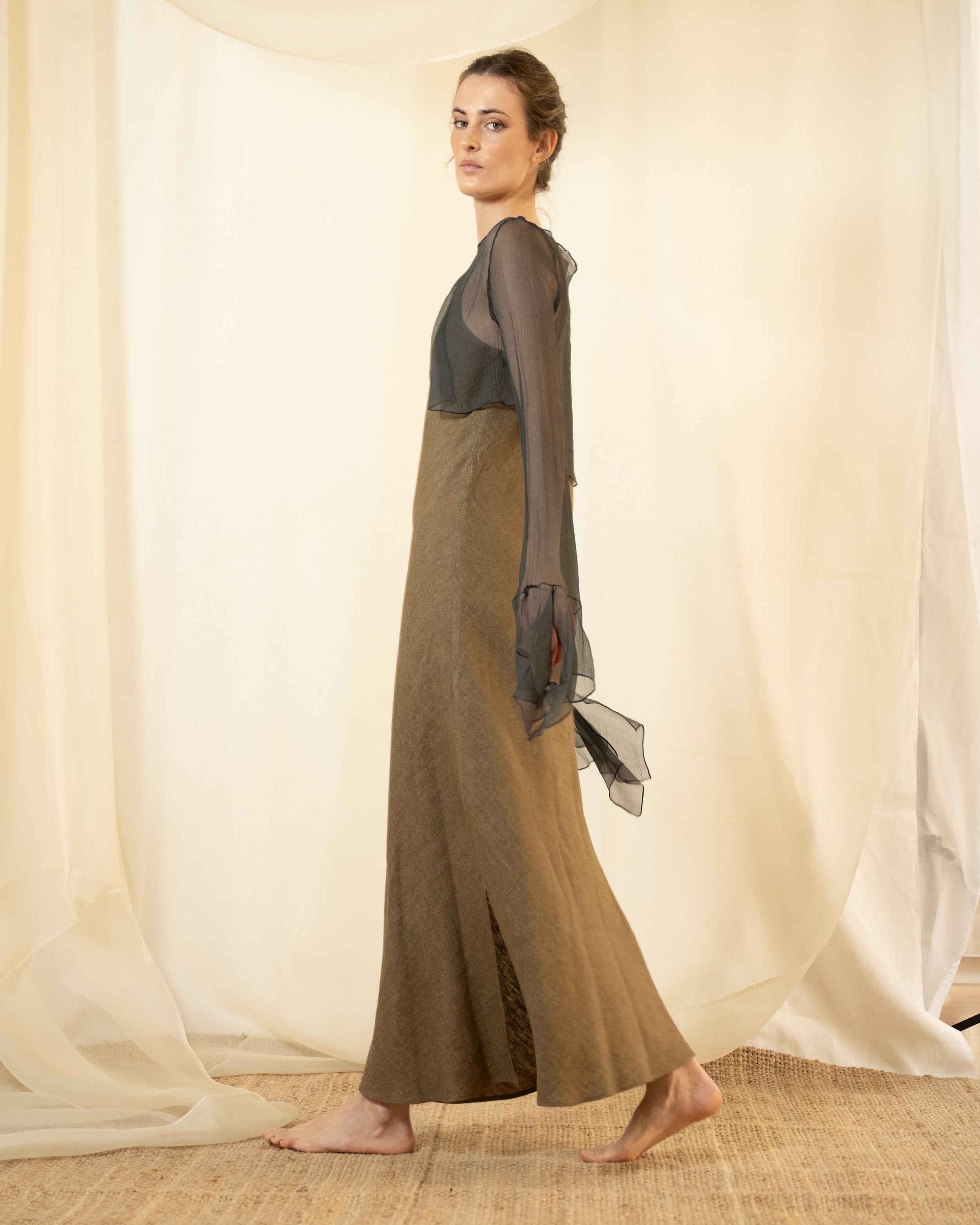 Blusa de gasa Gia - Lead Sea