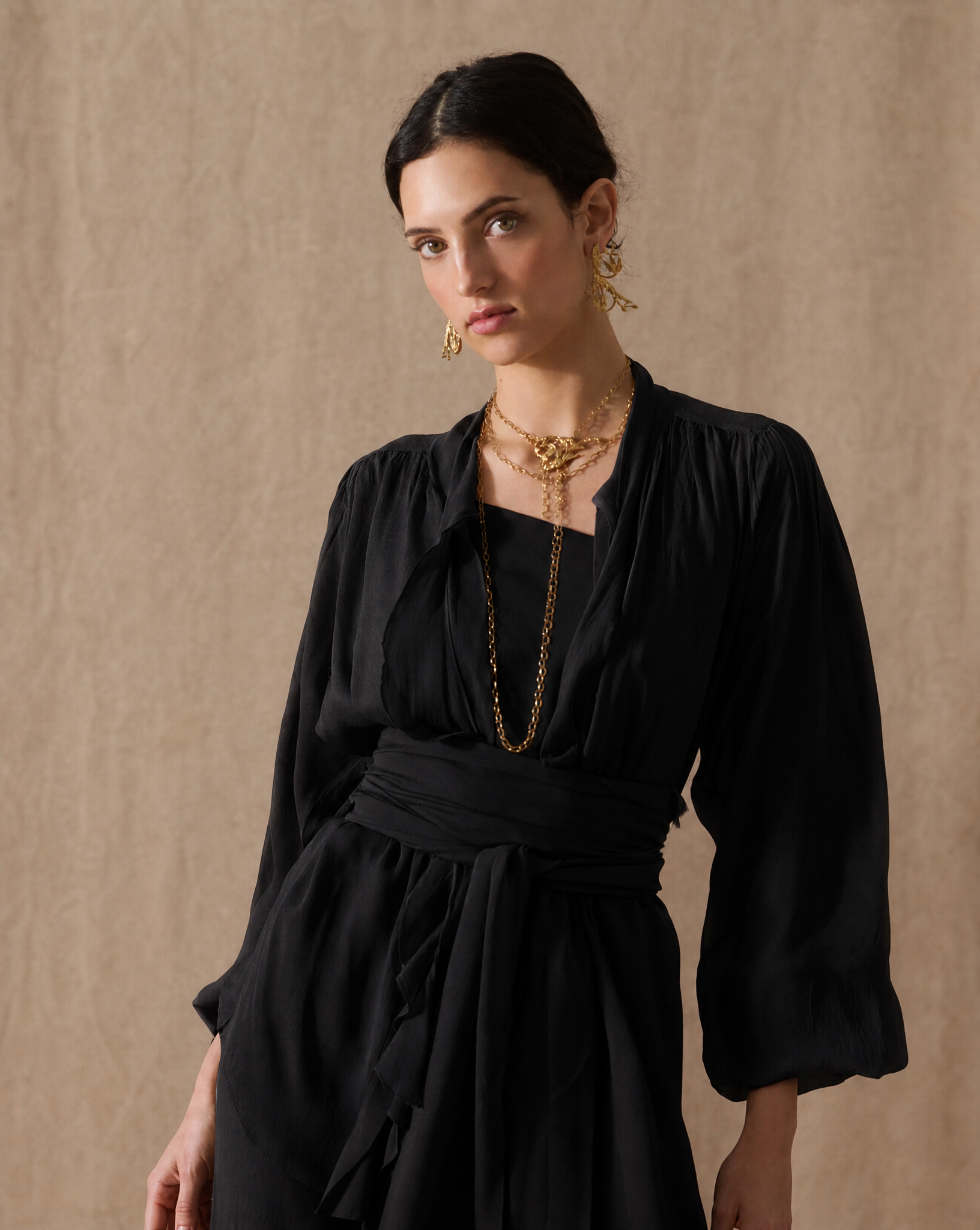 Blusa Pienza en Crespón - Negro