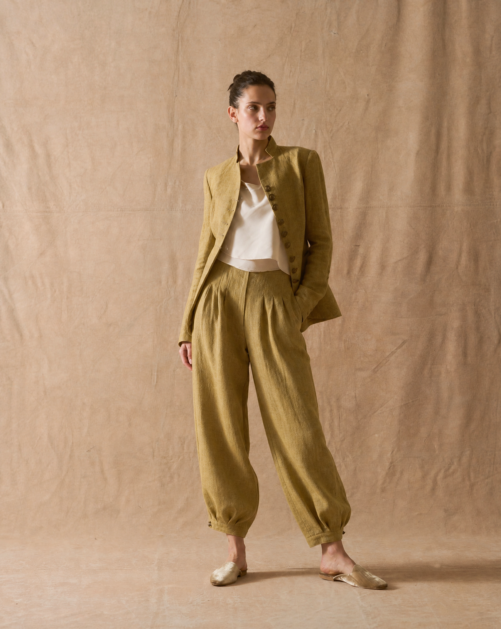 Pantalón Pienza en Lino - Arena