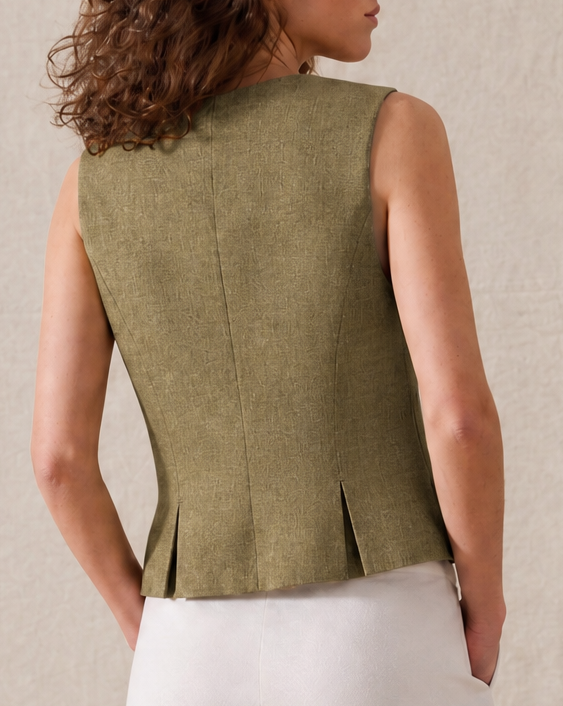 Linen Pleats Vest - Sandford