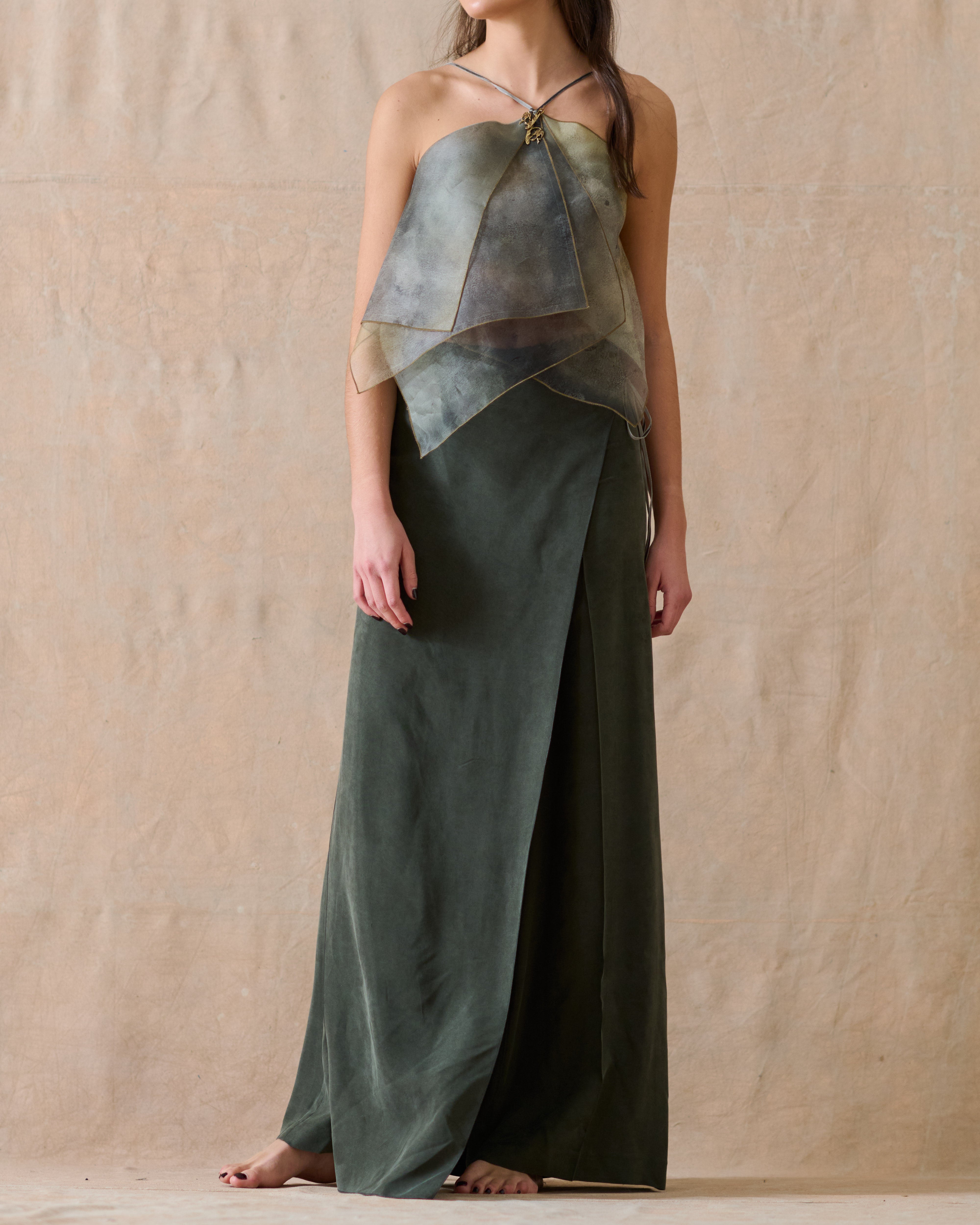 Pantalón Maxi Salma en Cupro - Oxford