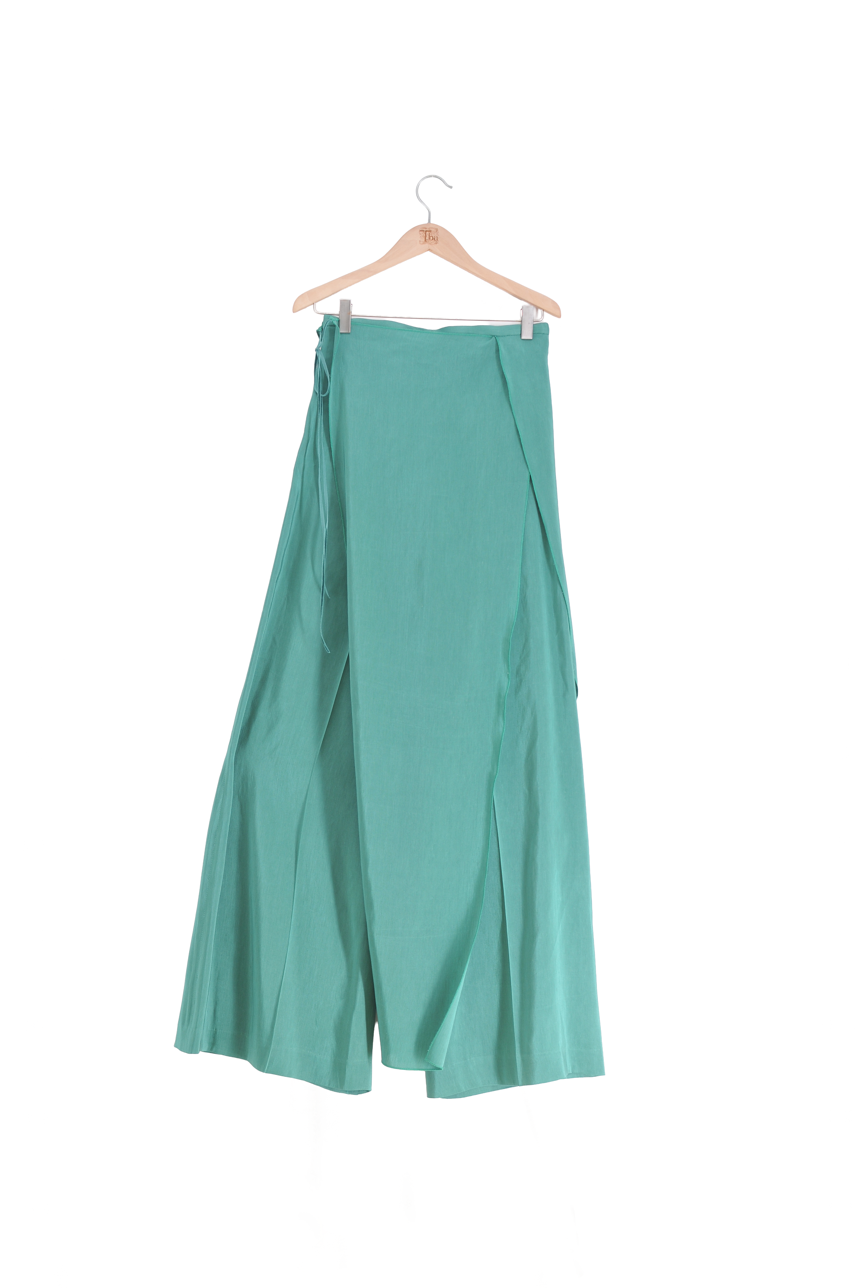 Pantalón Maxi Salma en Seda Rústica - Aqua