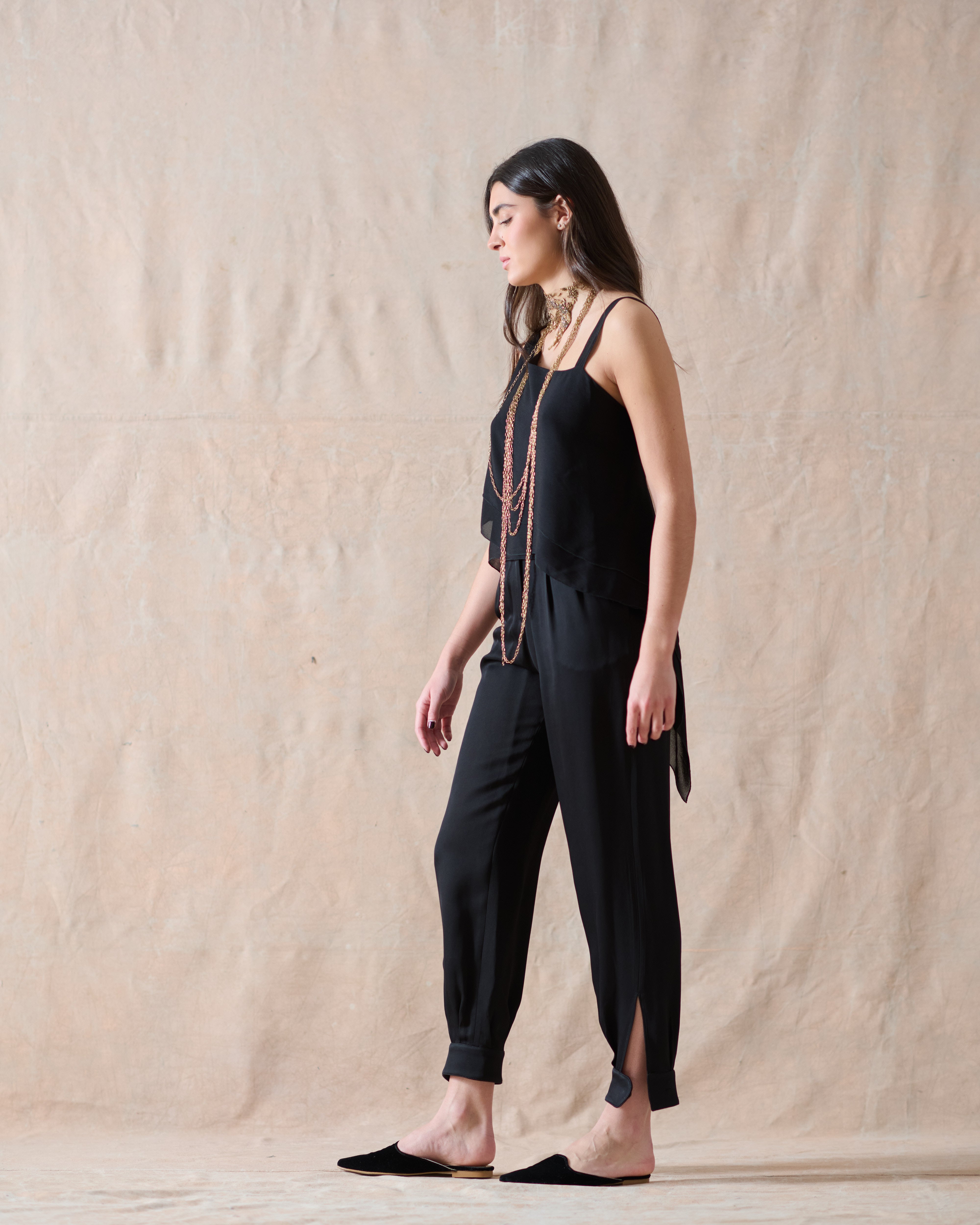 Pantalones Baltea en Sharkskin - Negro