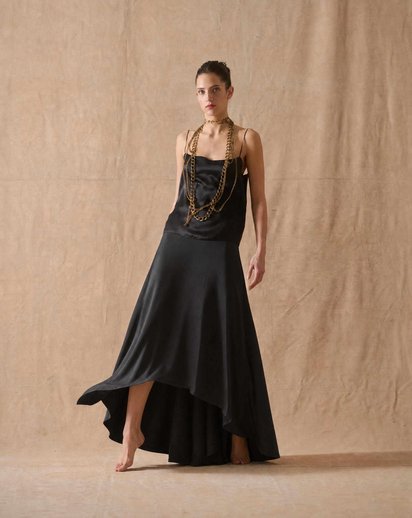 Falda Bolero en Sharkskin - Negro