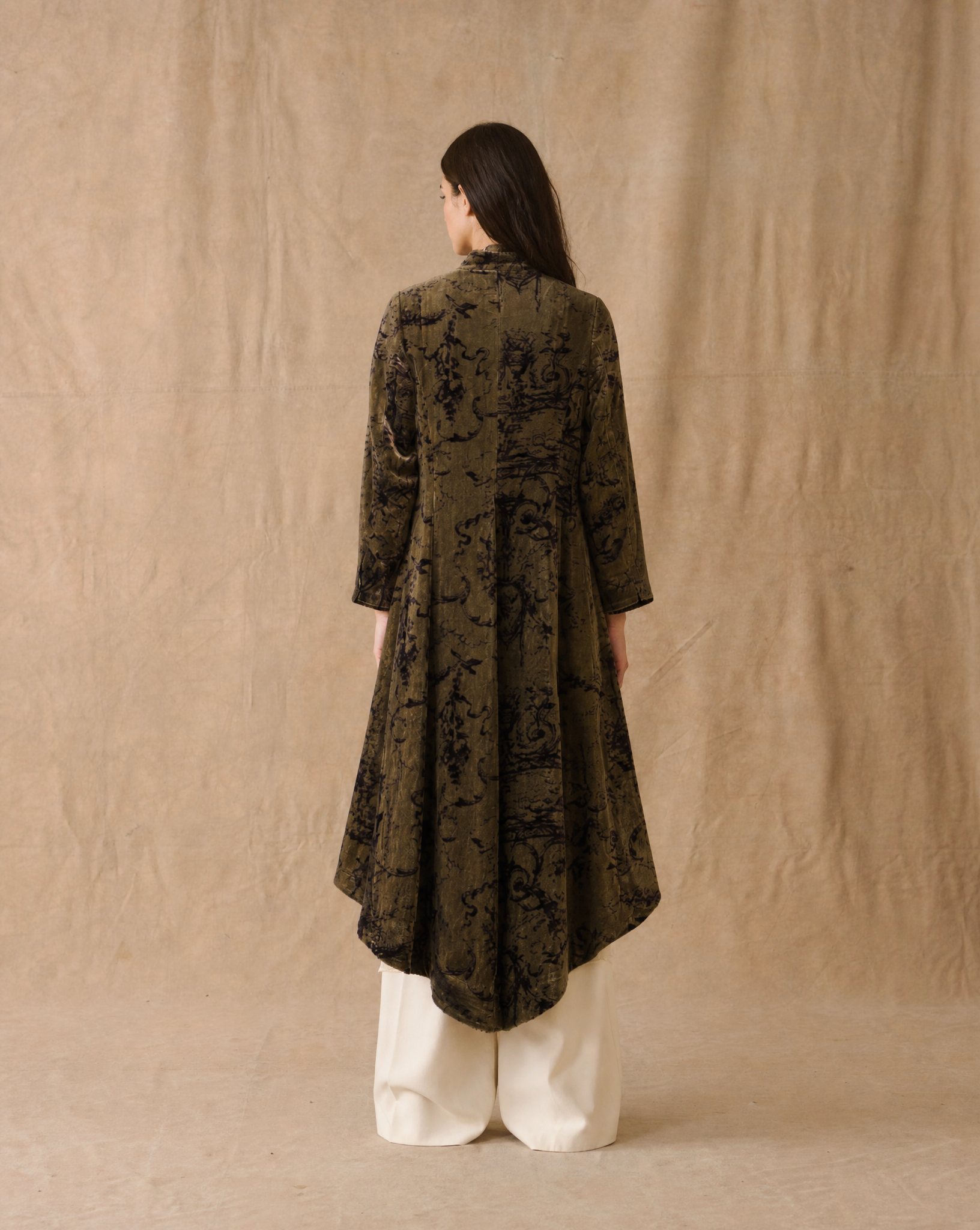 Silk Velvet Ginebra Coat - Print Mocca