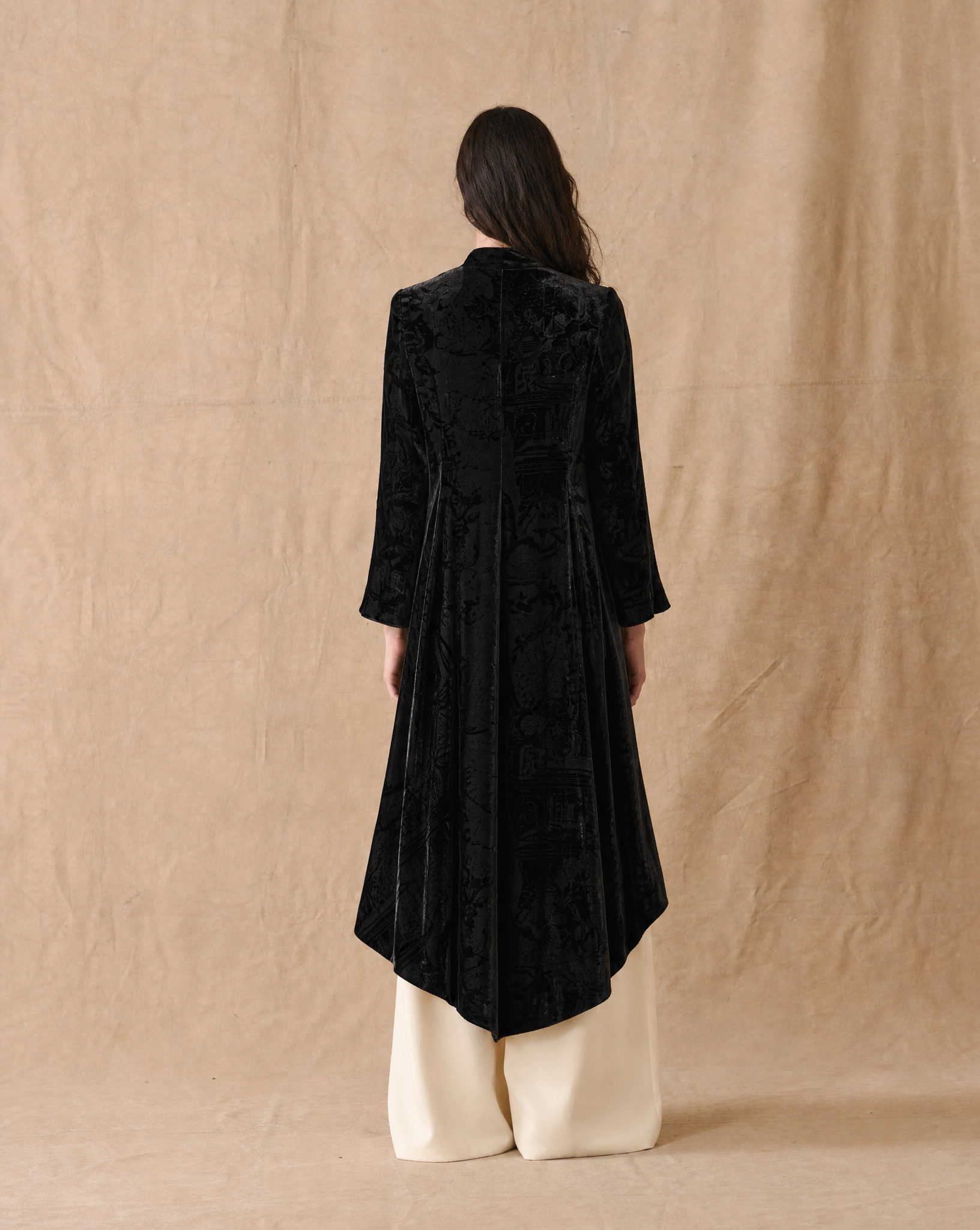 Silk Velvet Ginebra Coat - Rock