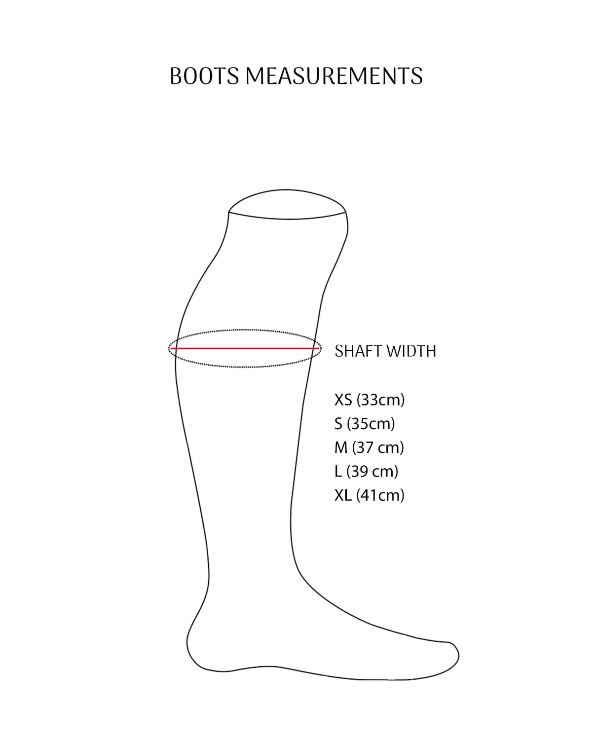 Boot shaft width measurement guide chart for women's beige suede Buckle Boots T.ba