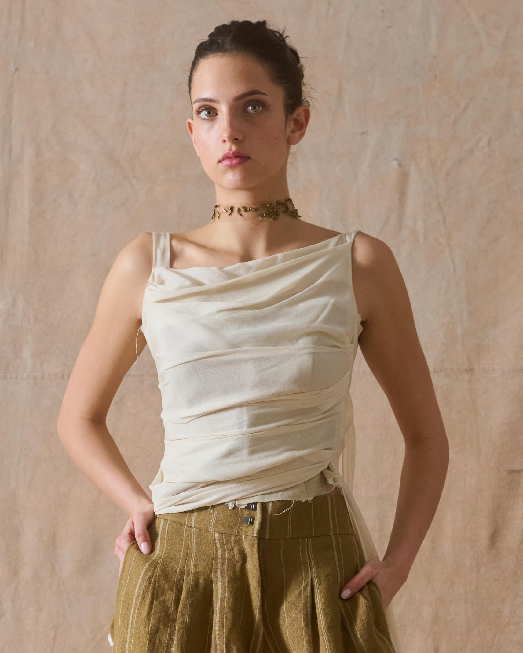 Top Alina en Crespón - Natural