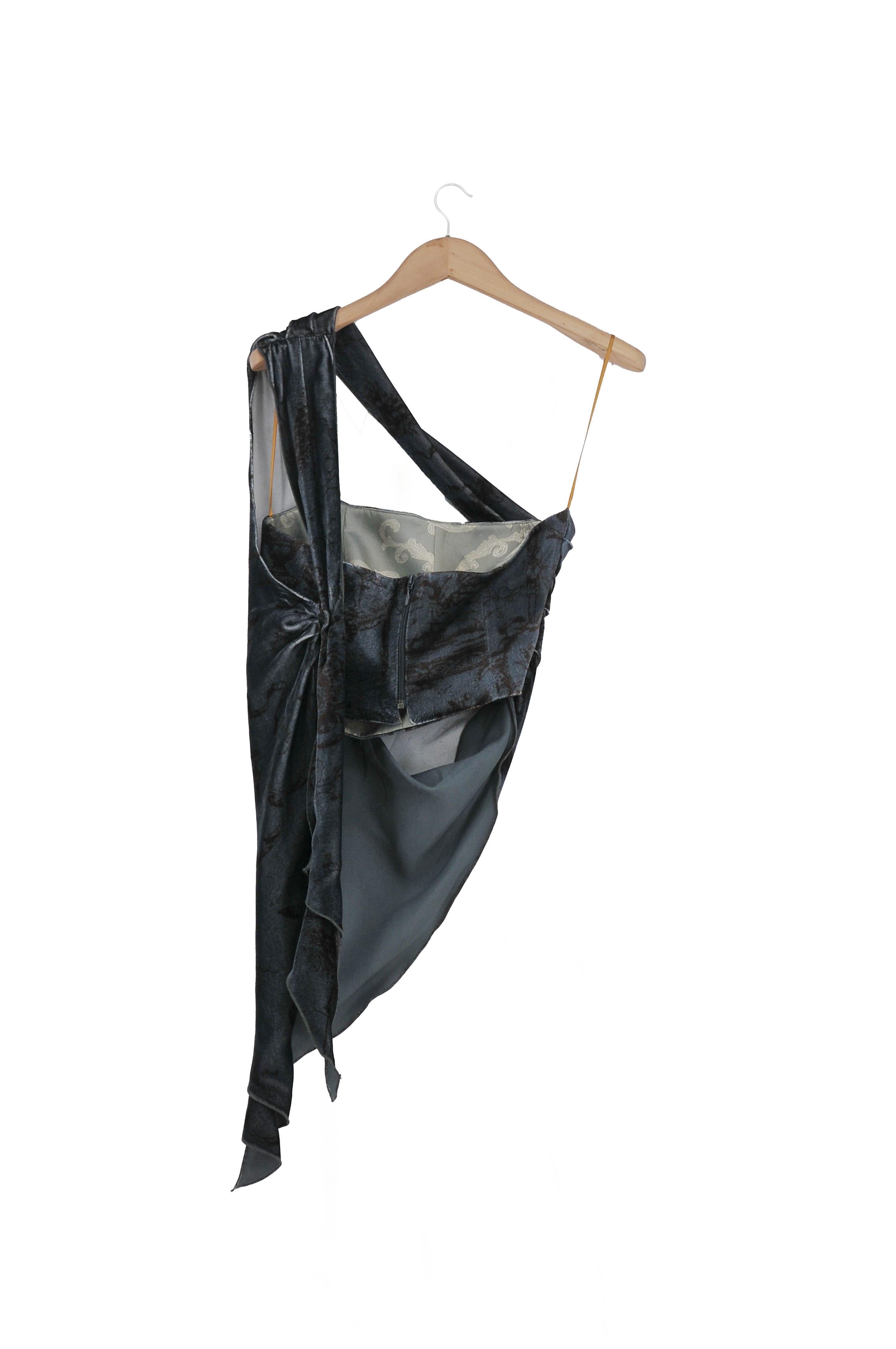 Silk Velvet Pienza Top - Print Blue