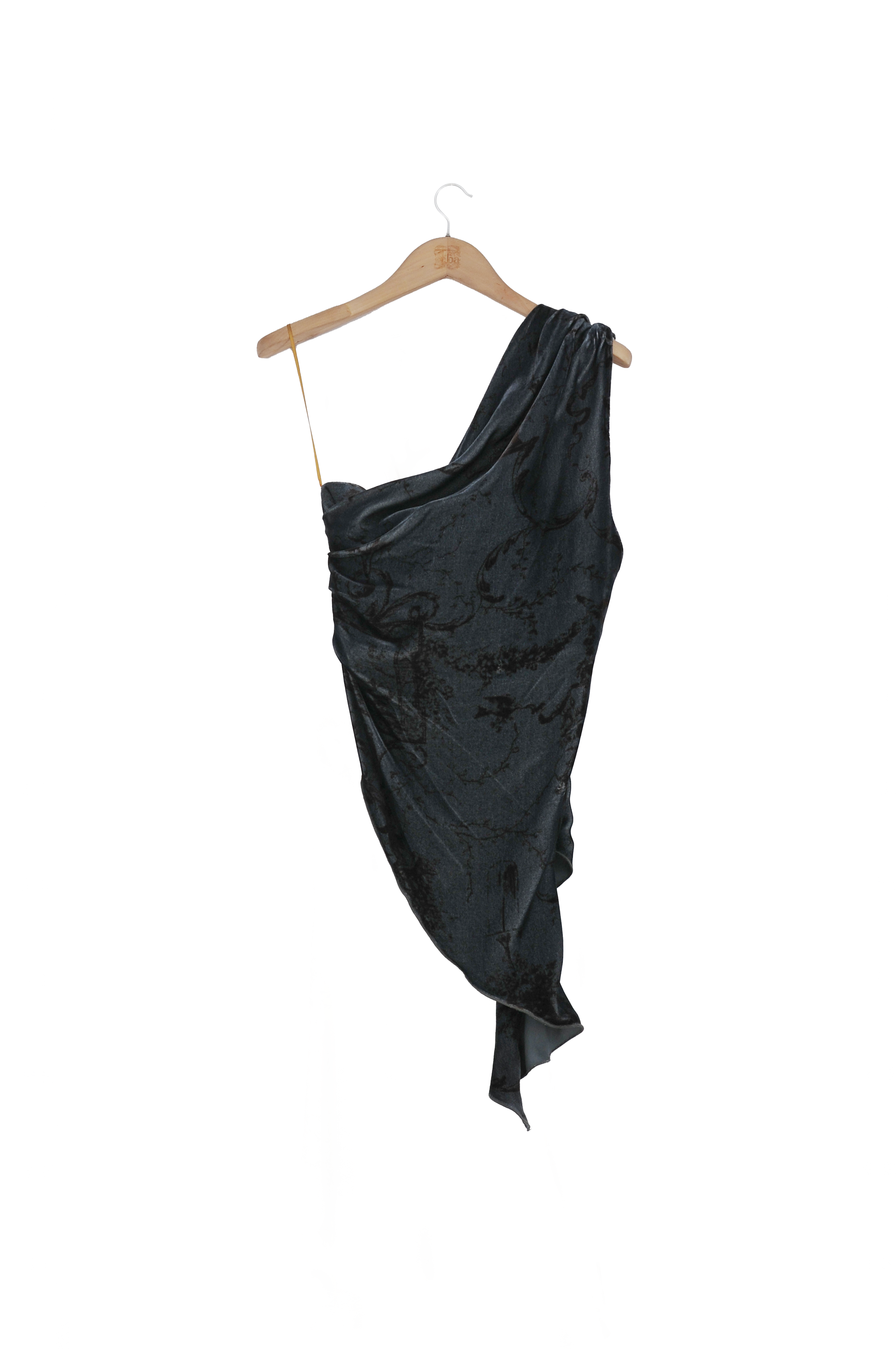 Silk Velvet Pienza Top - Print Blue