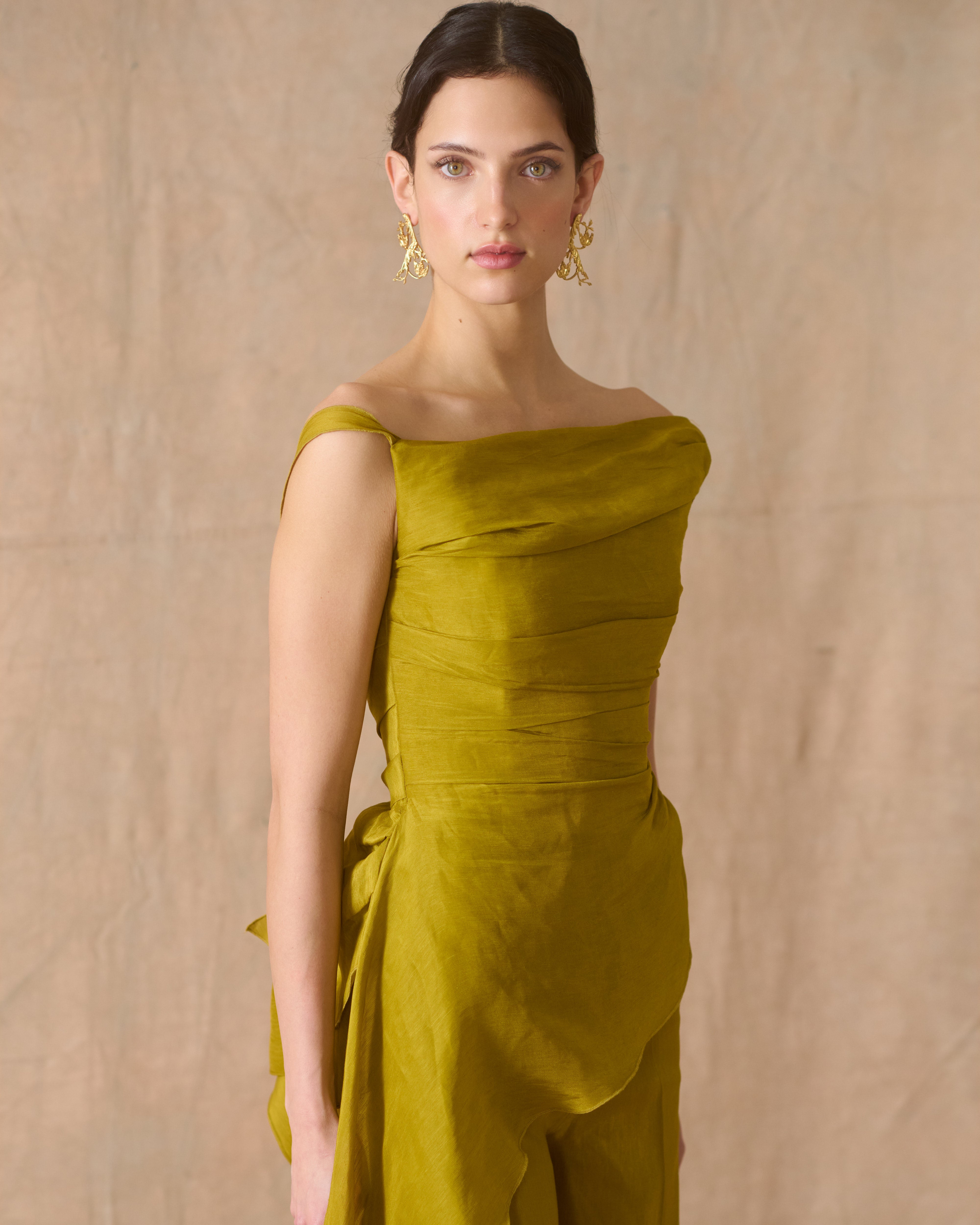 Rustic Silk Alina Top - Arbequina Olive