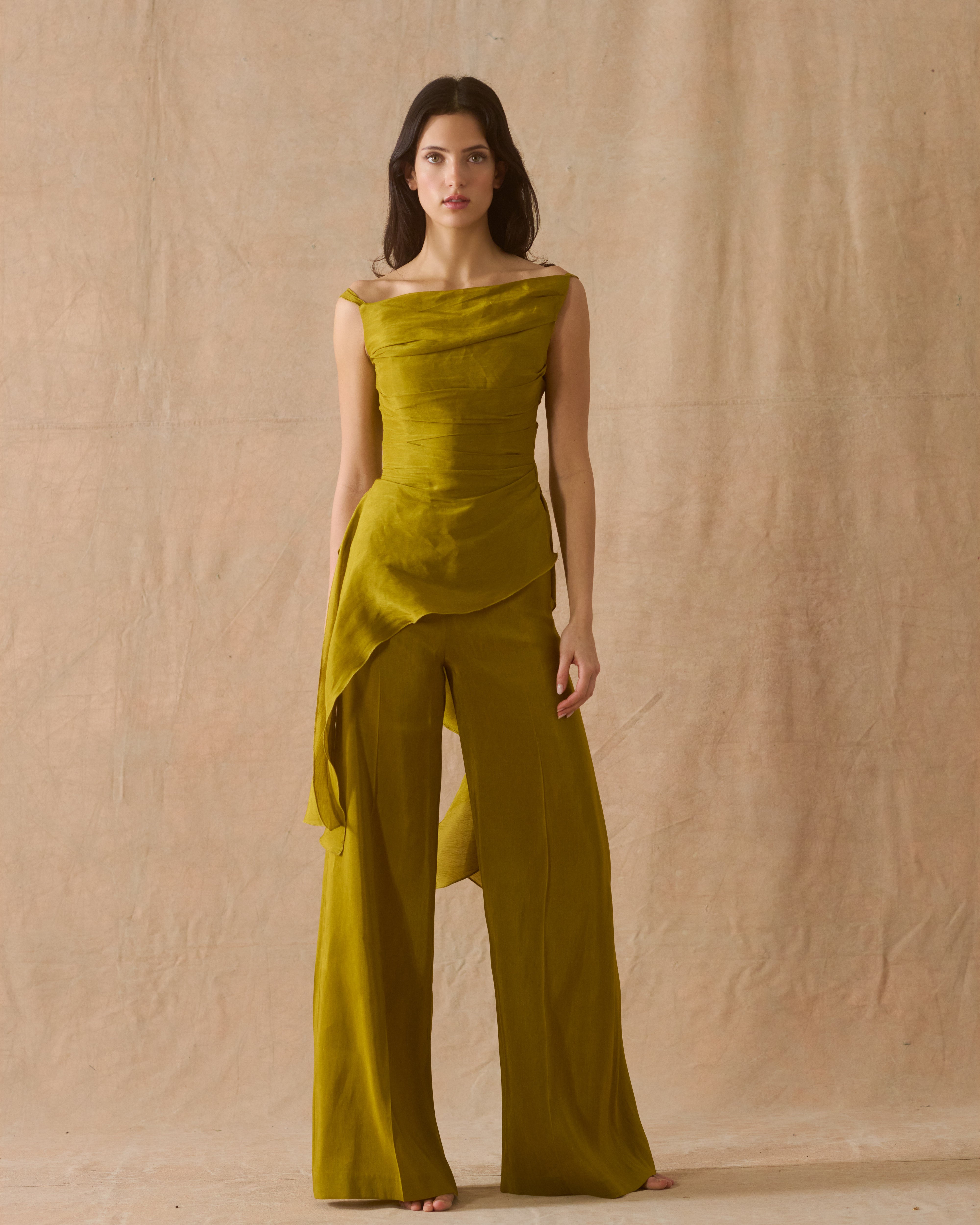 Rustic Silk Alina Top - Arbequina Olive