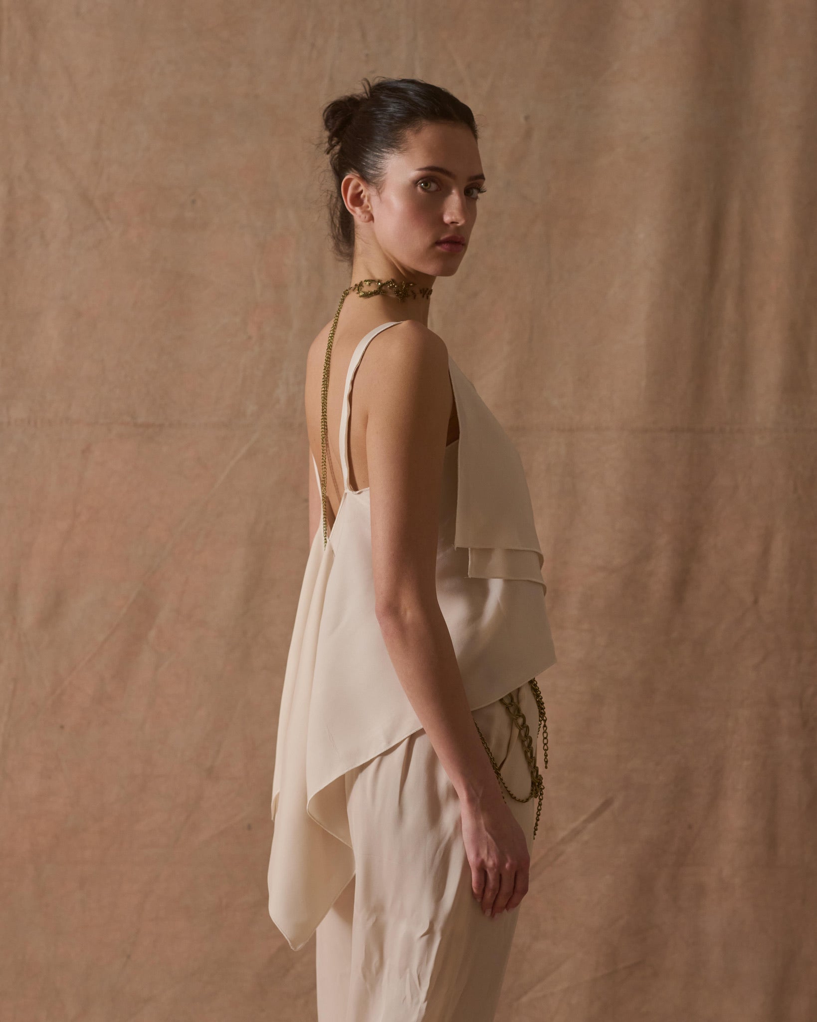 Fine Crepe Lia Top - Natural