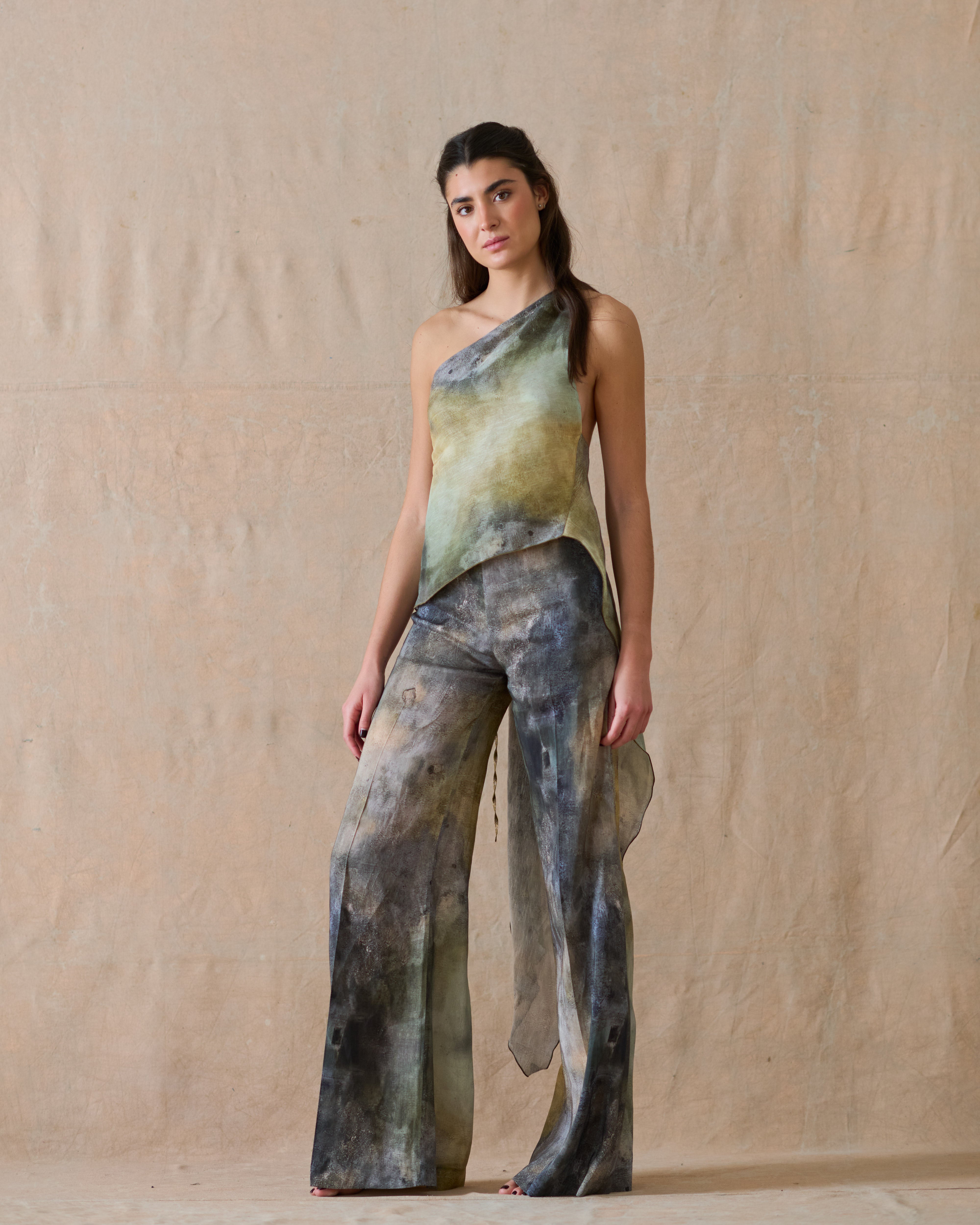 Rustic Silk Noor Top - Wild Sea