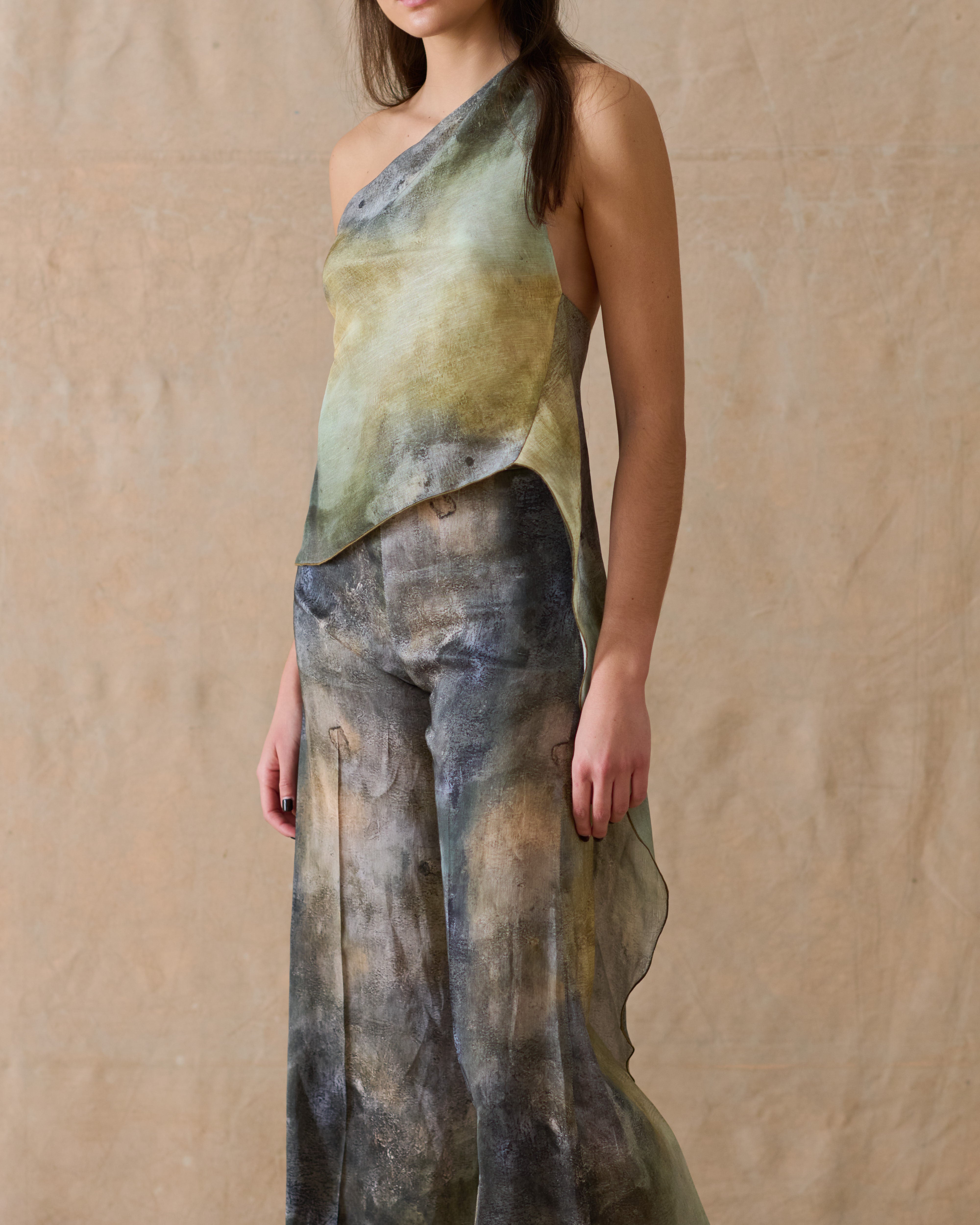 Rustic Silk Noor Top - Wild Sea