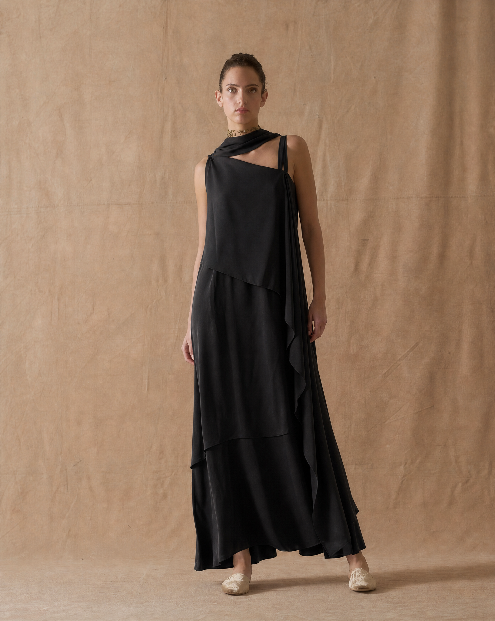 Cupro Lia Dress - Black
